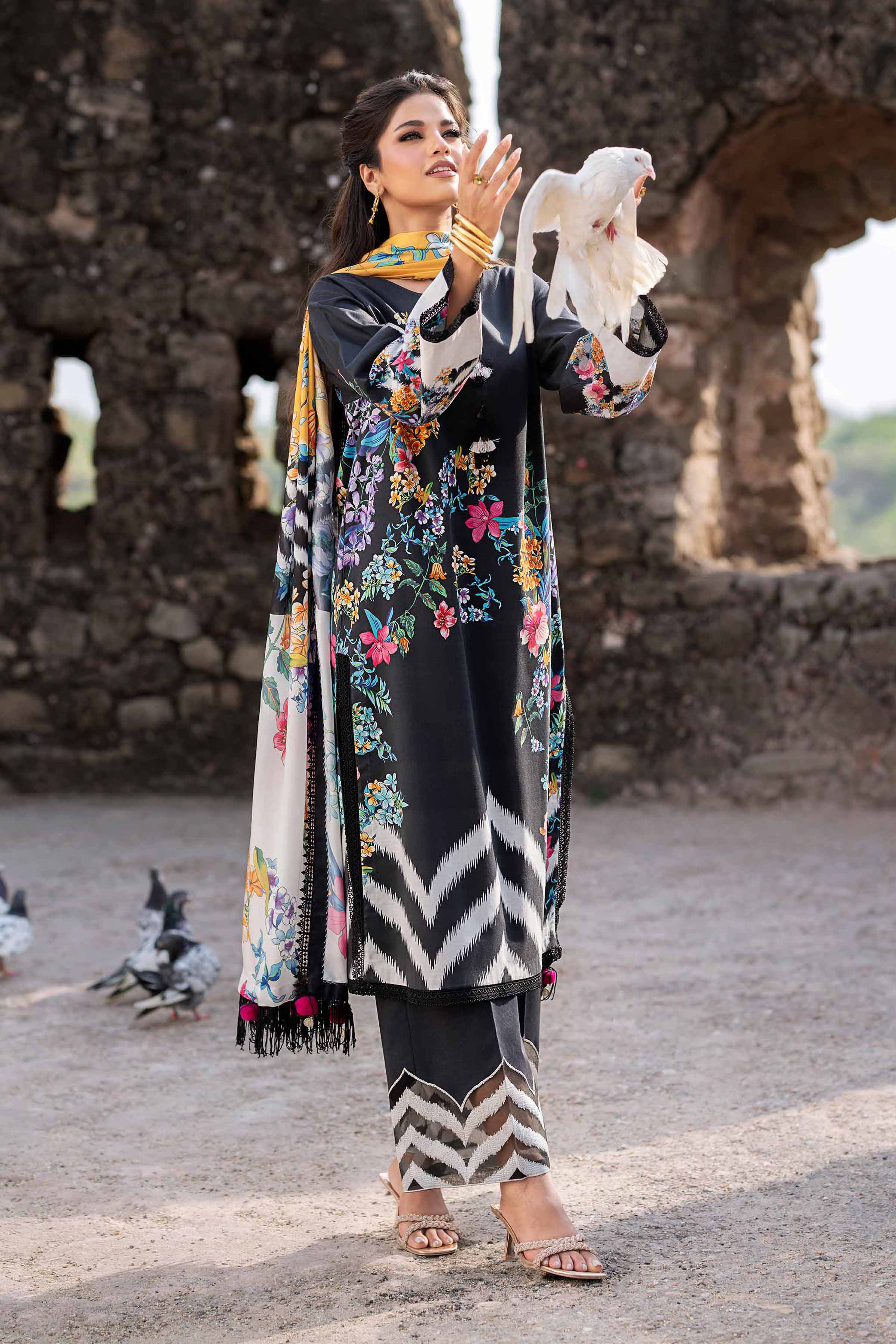 3 Piece - Digital Printed Embroidered Suit - 42501839