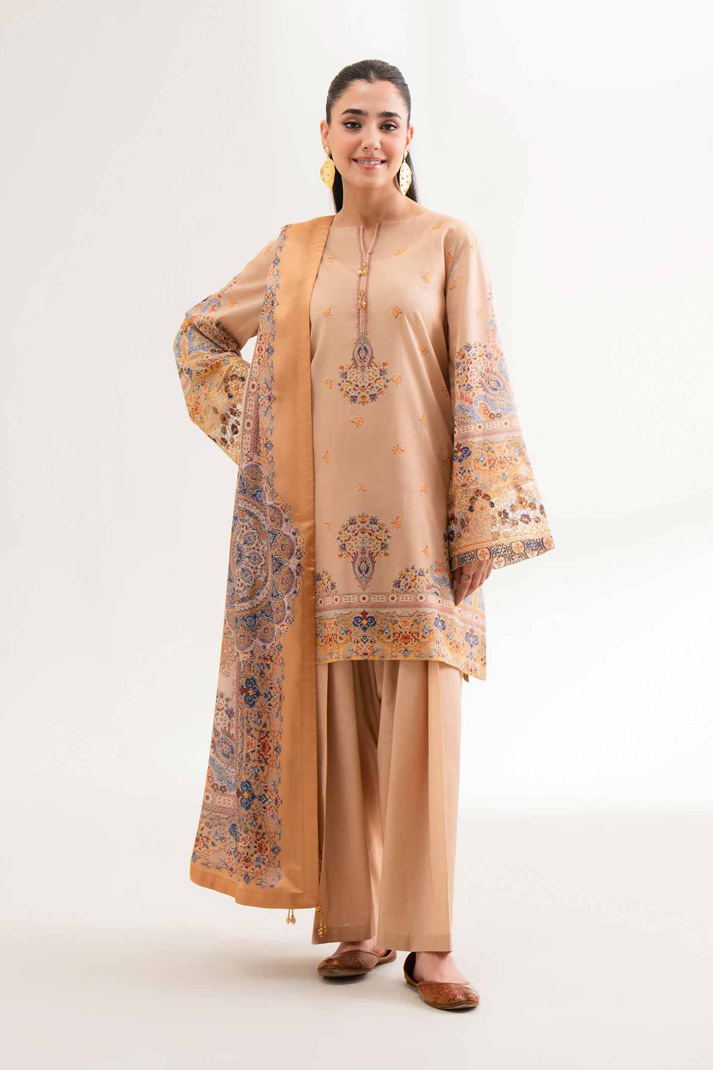3 Piece - Digital Printed Embroidered Suit - 42501840