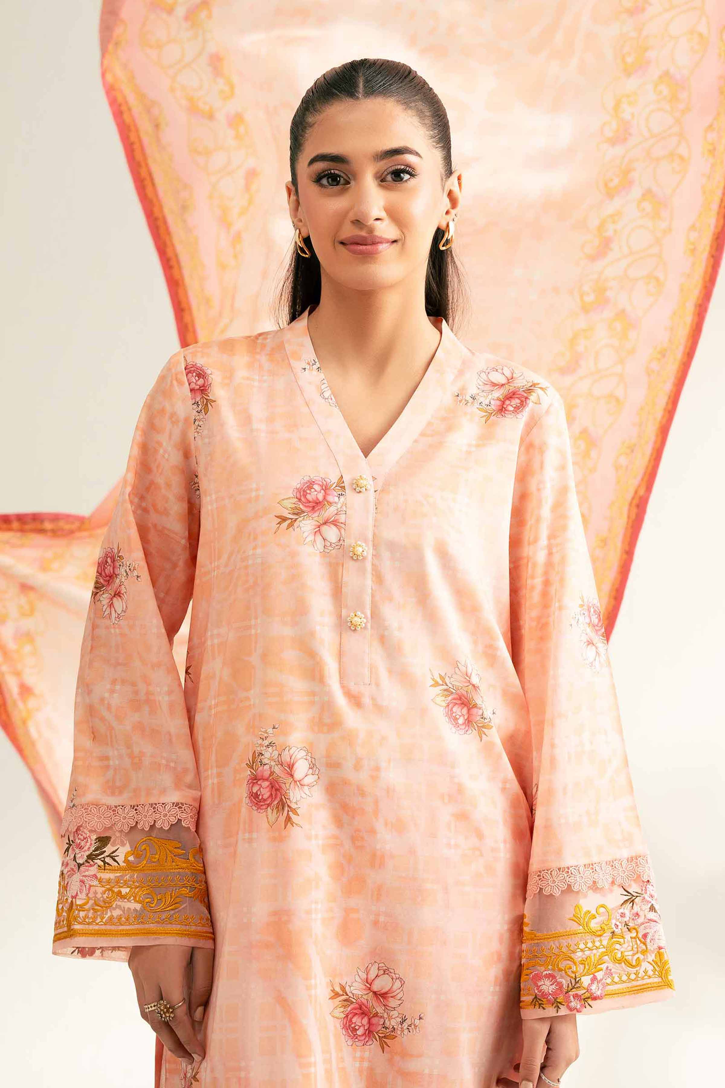 3 Piece - Digital Printed Embroidered Suit - 42501842