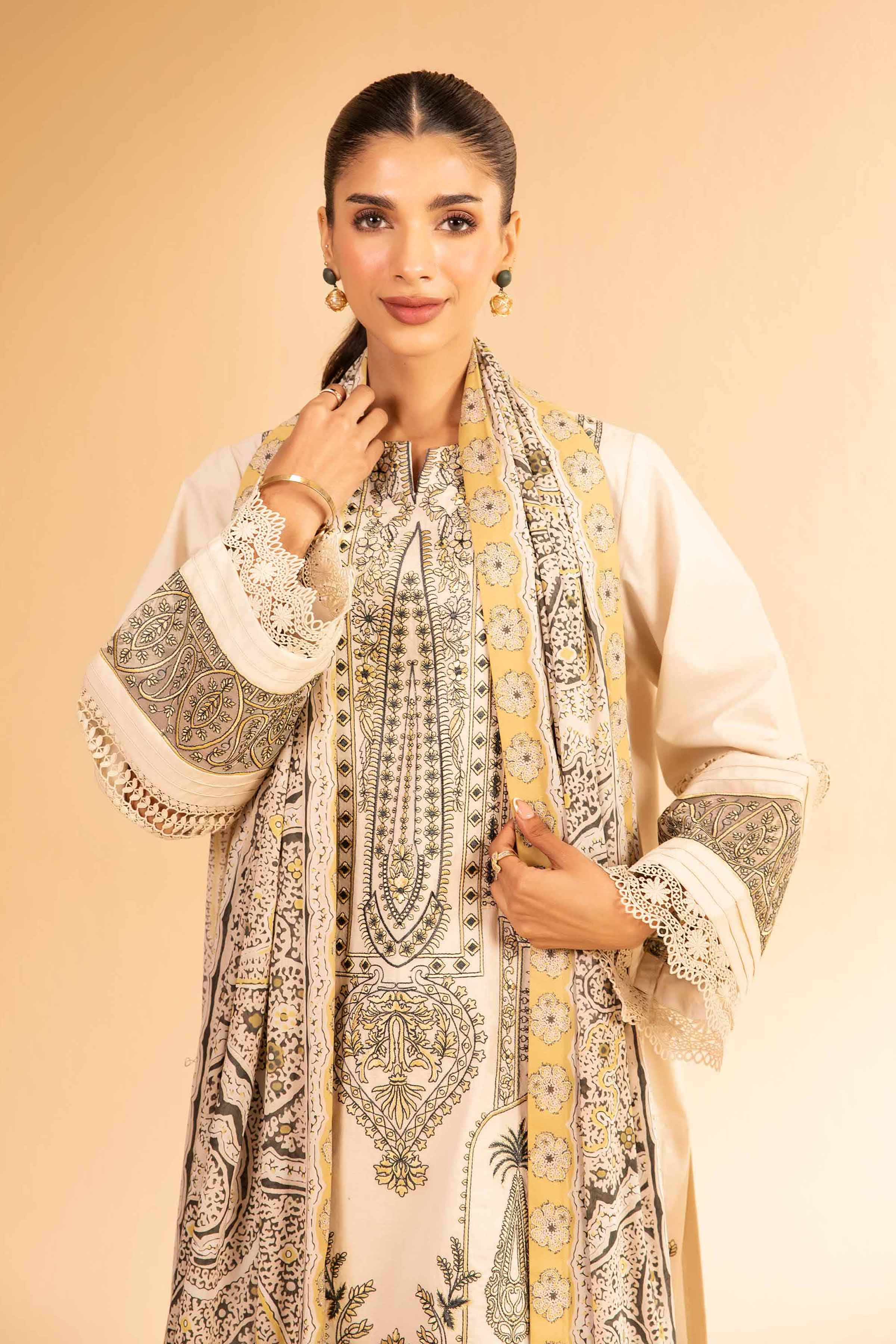 3 Piece - Digital Printed Embroidered Suit - 42501879