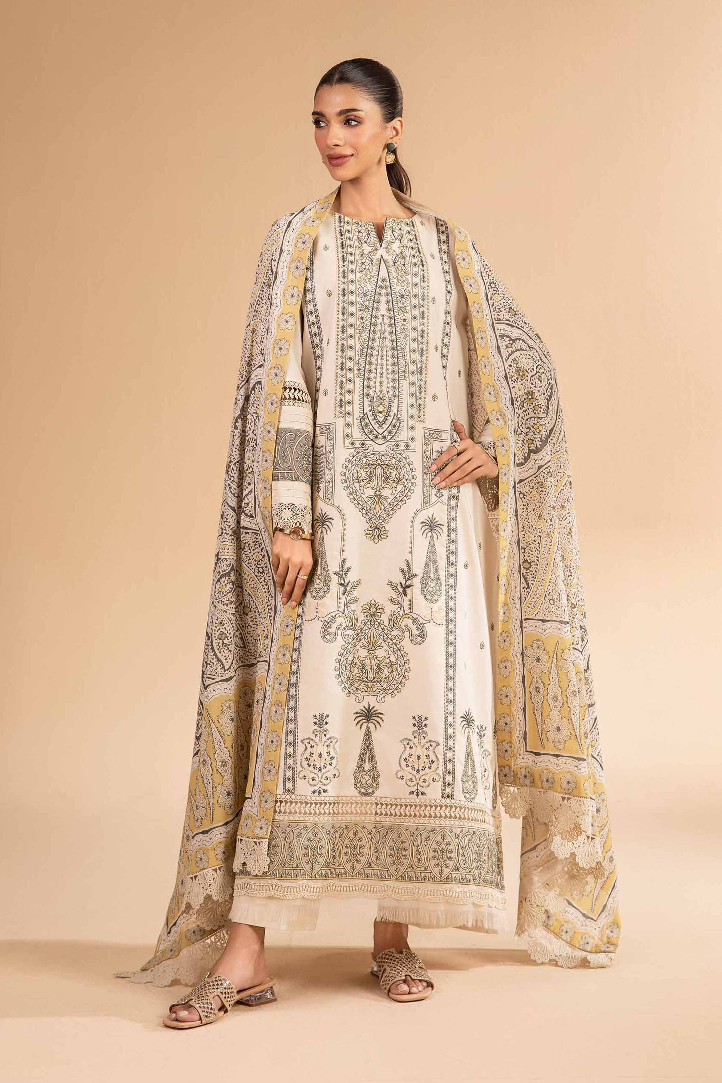 3 Piece - Digital Printed Embroidered Suit - 42501879