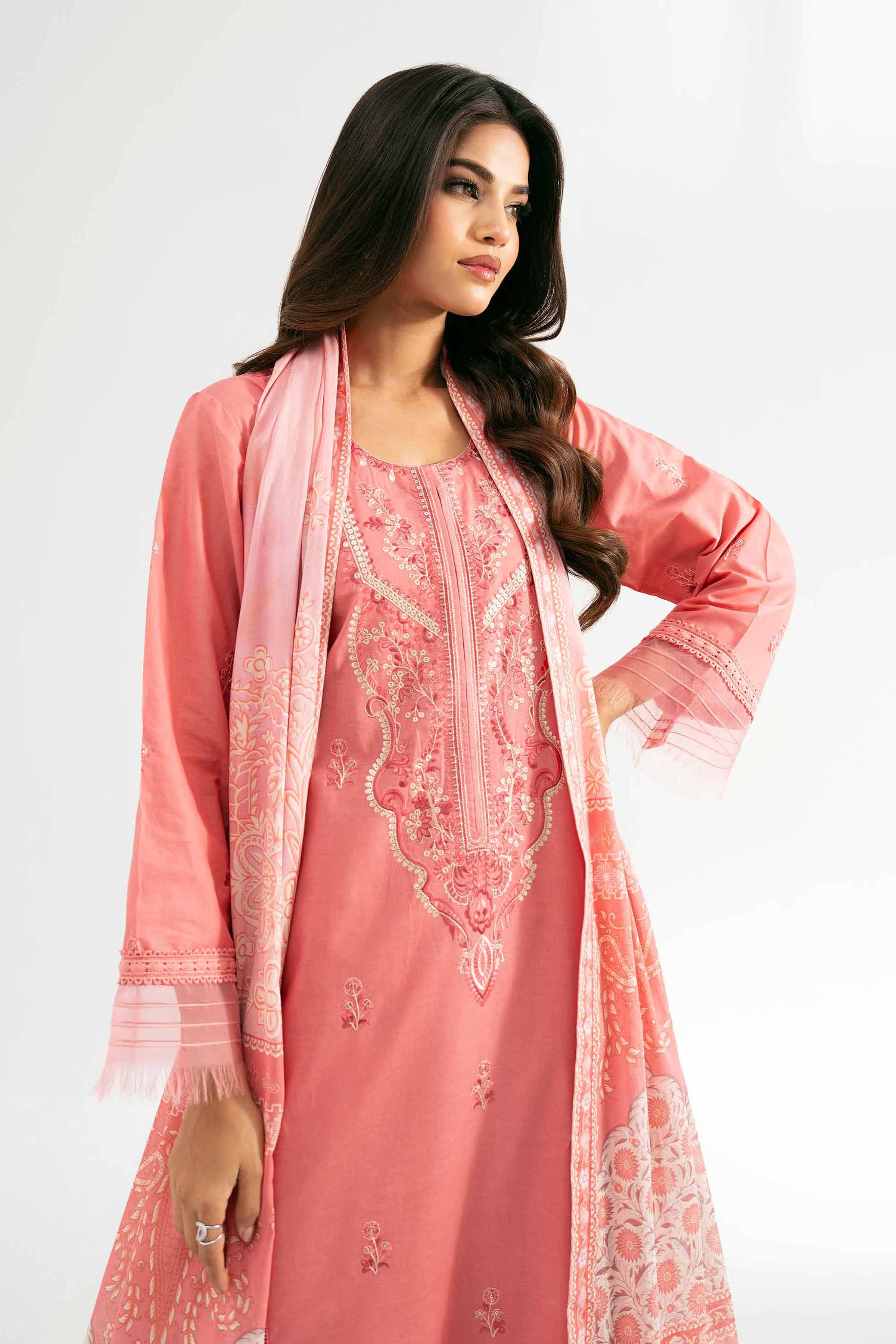 3 Piece - Digital Printed Embroidered Suit - 42501884