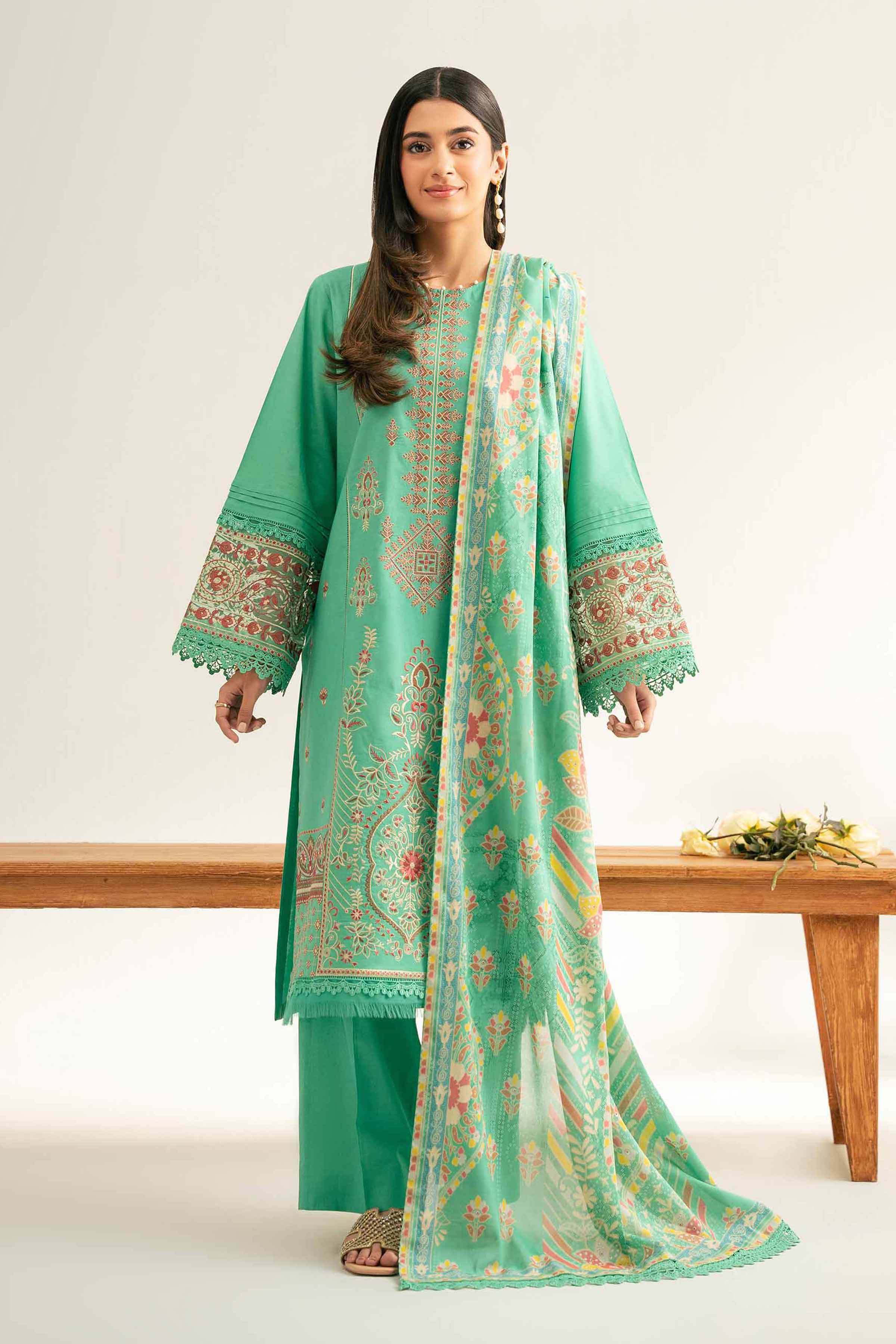 3 Piece - Digital Printed Embroidered Suit - 42501885