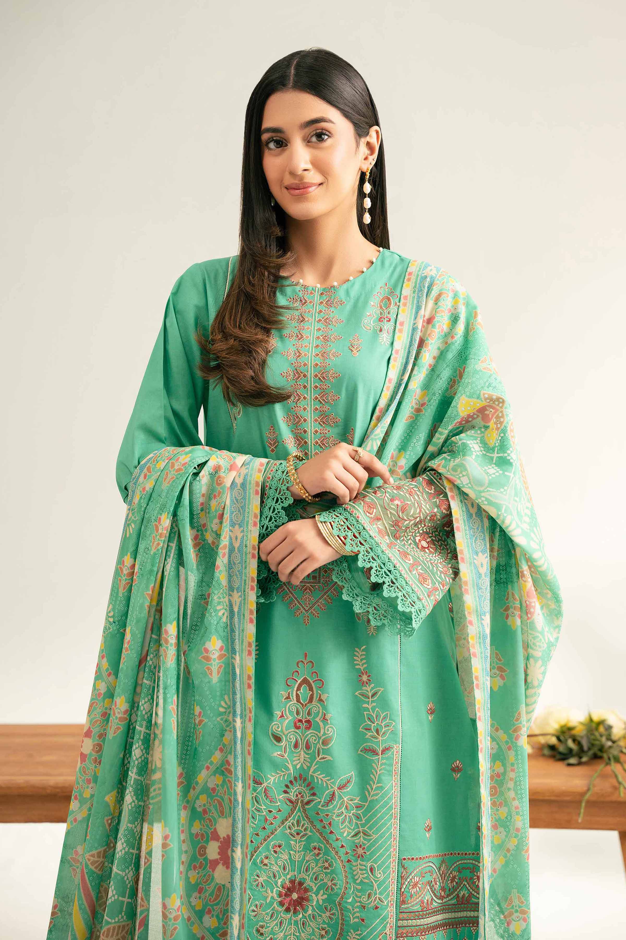 3 Piece - Digital Printed Embroidered Suit - 42501885
