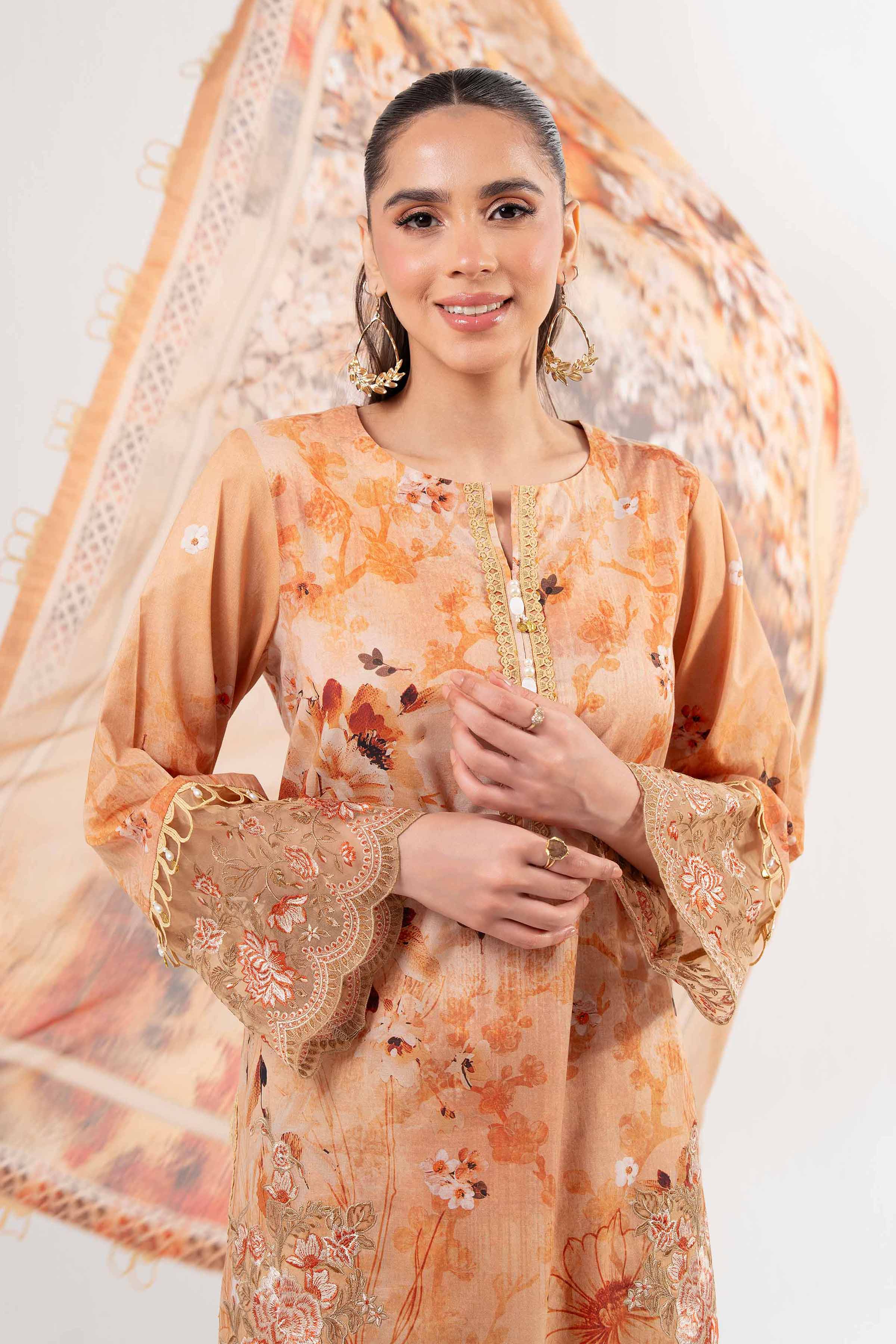 3 Piece - Digital Printed Embroidered Suit - 42502140