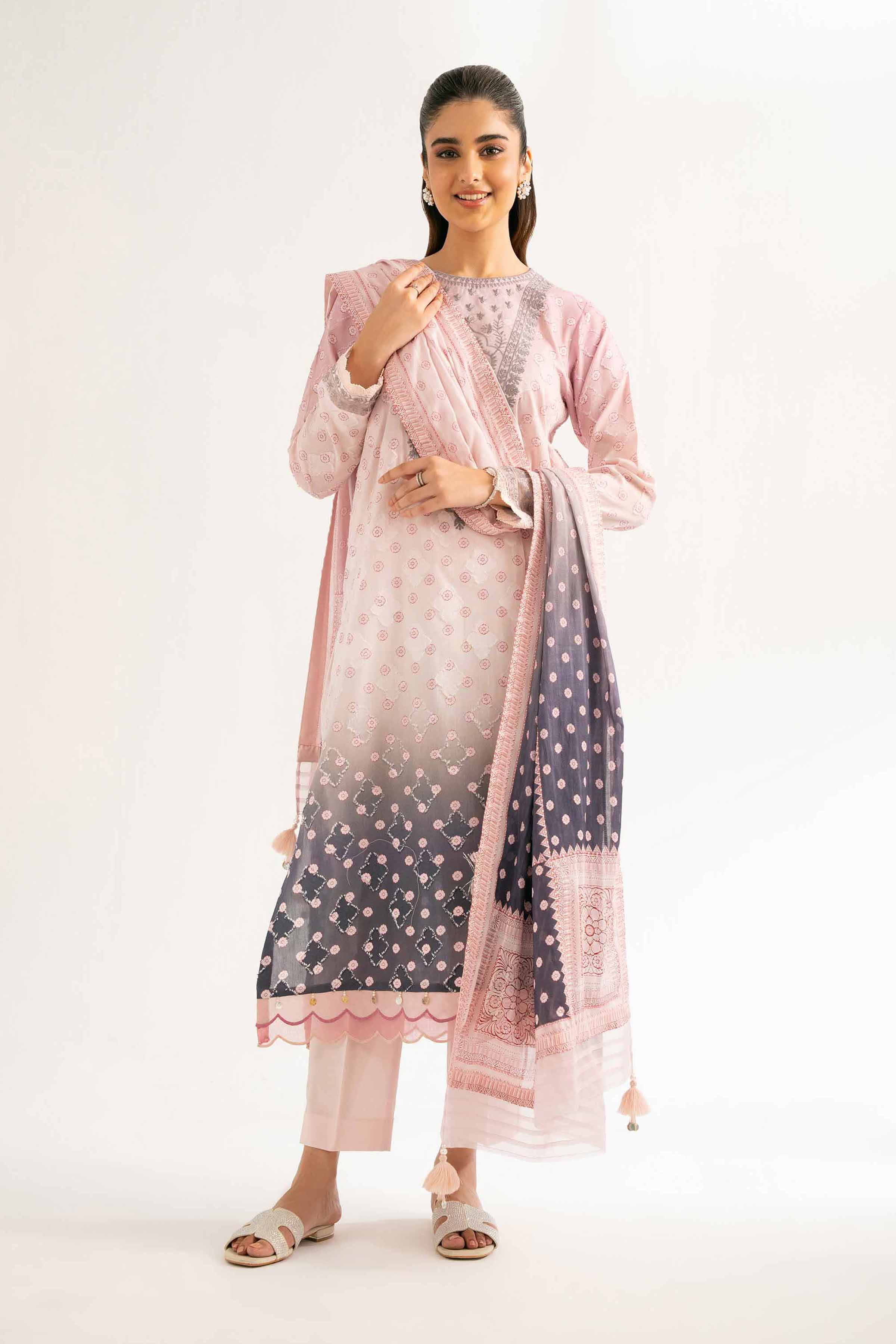 3 Piece - Digital Printed Embroidered Suit - 42502207