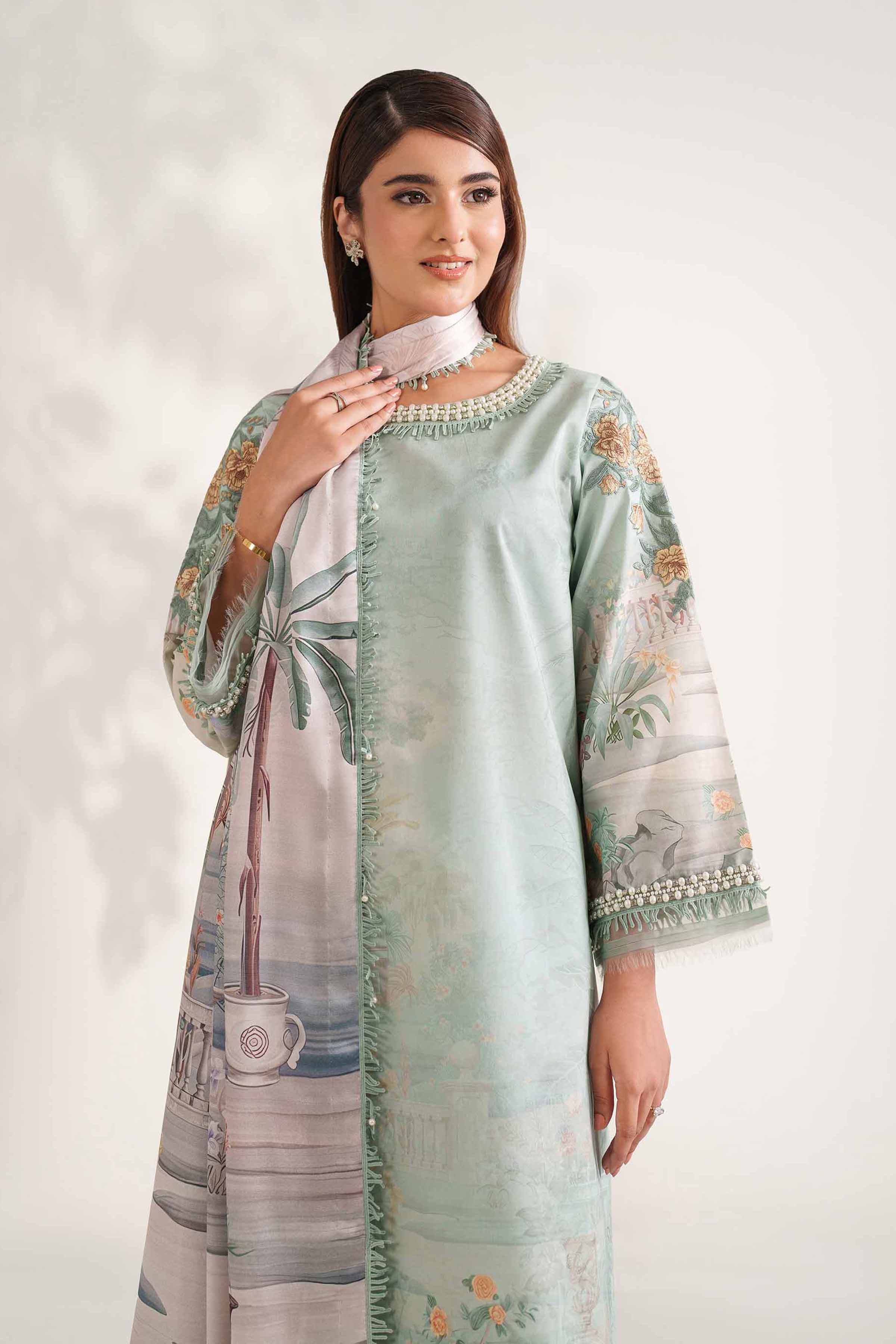 3 Piece - Digital Printed Embroidered Suit - 42502217