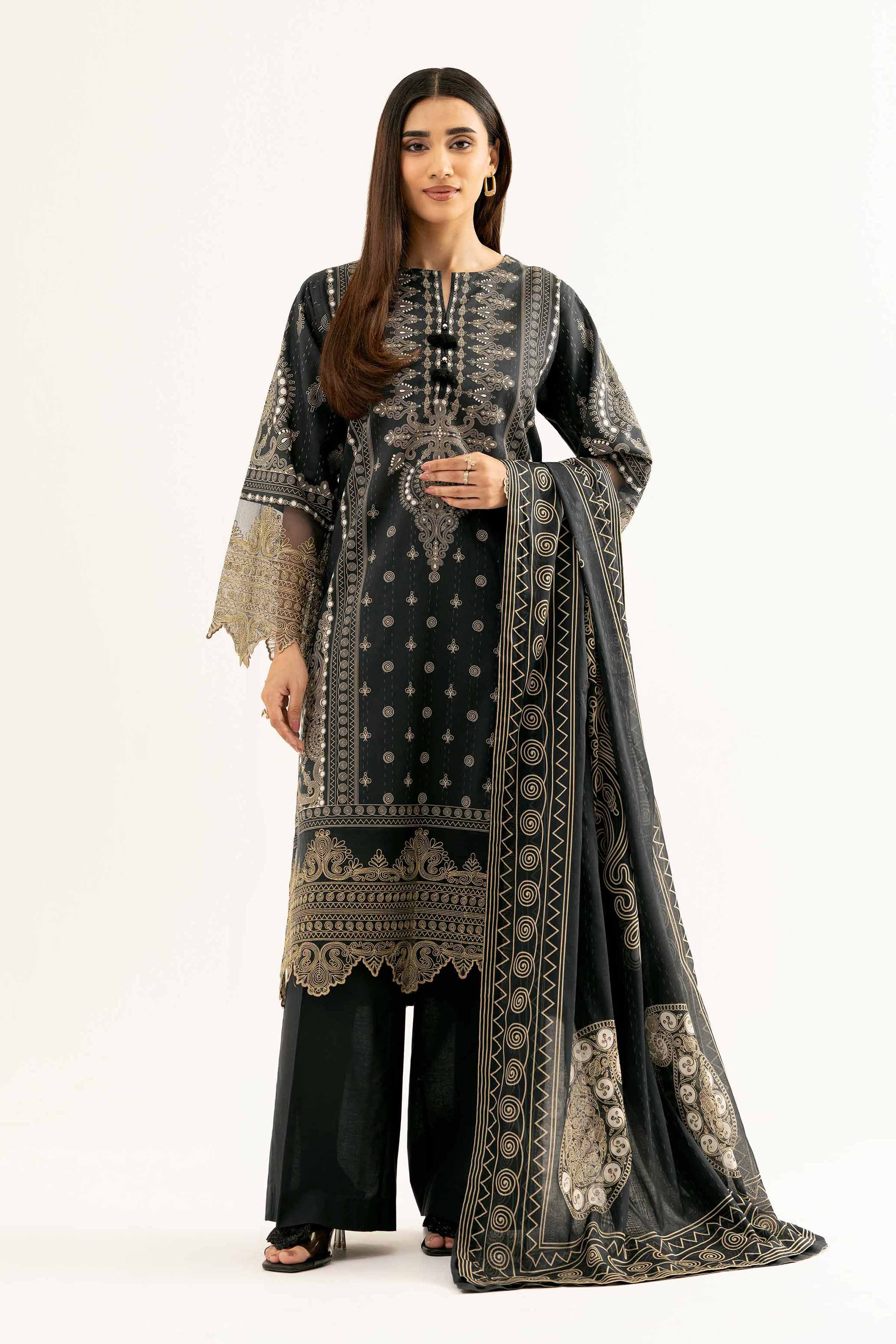 3 Piece - Digital Printed Embroidered Suit - 42502232