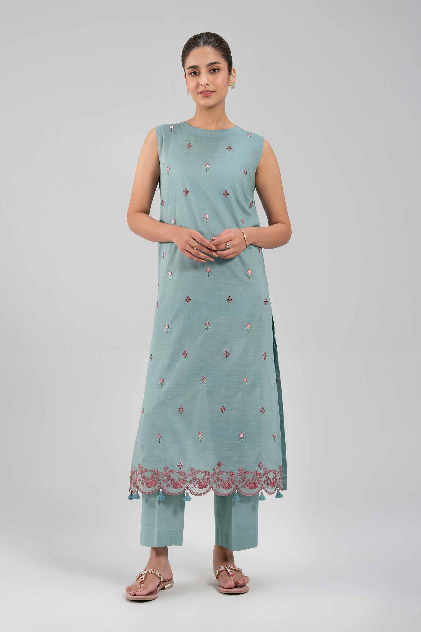 Embroidered Chiffon Saree