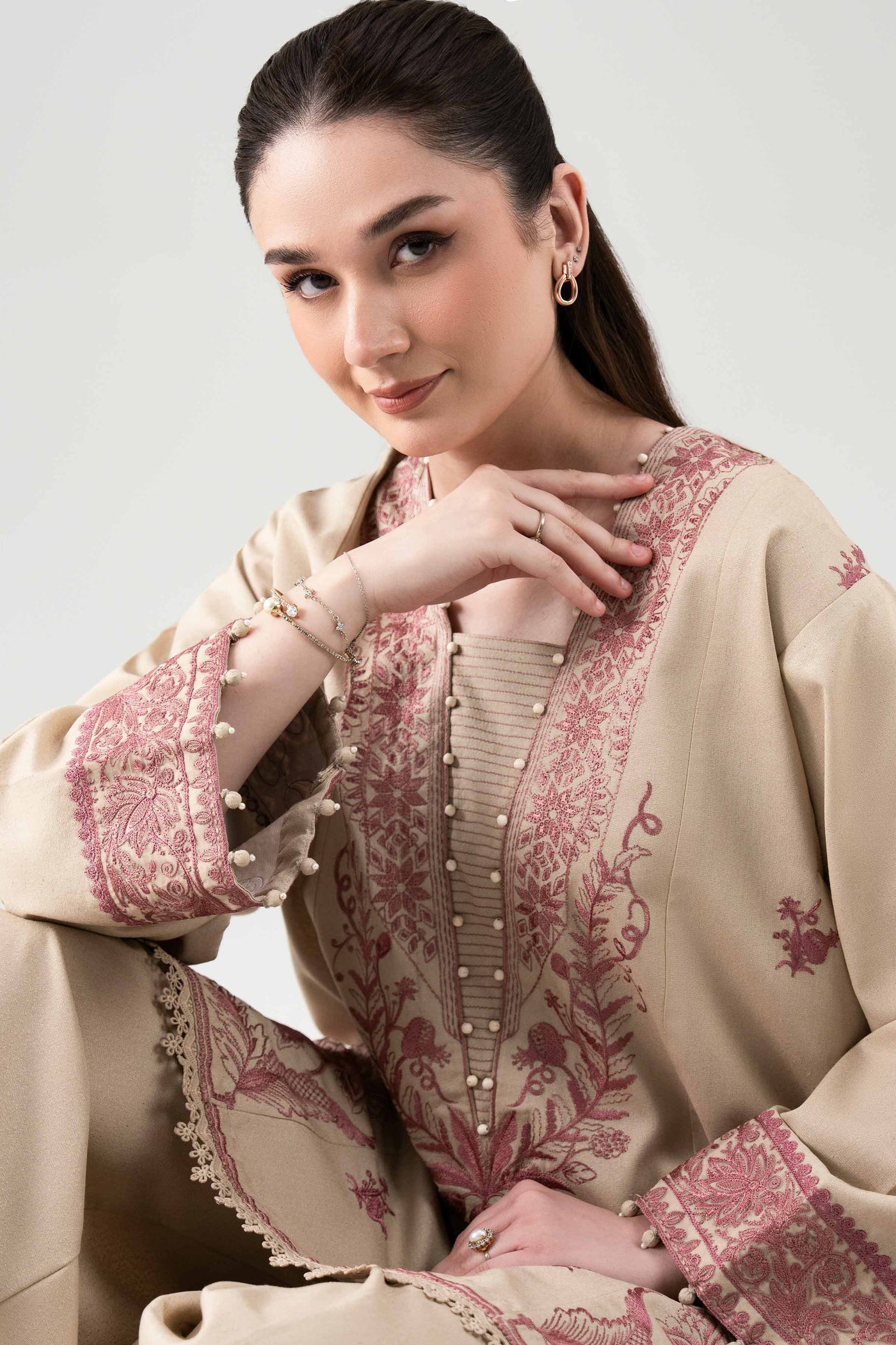 Embroidered Net Fabric (1Pc)