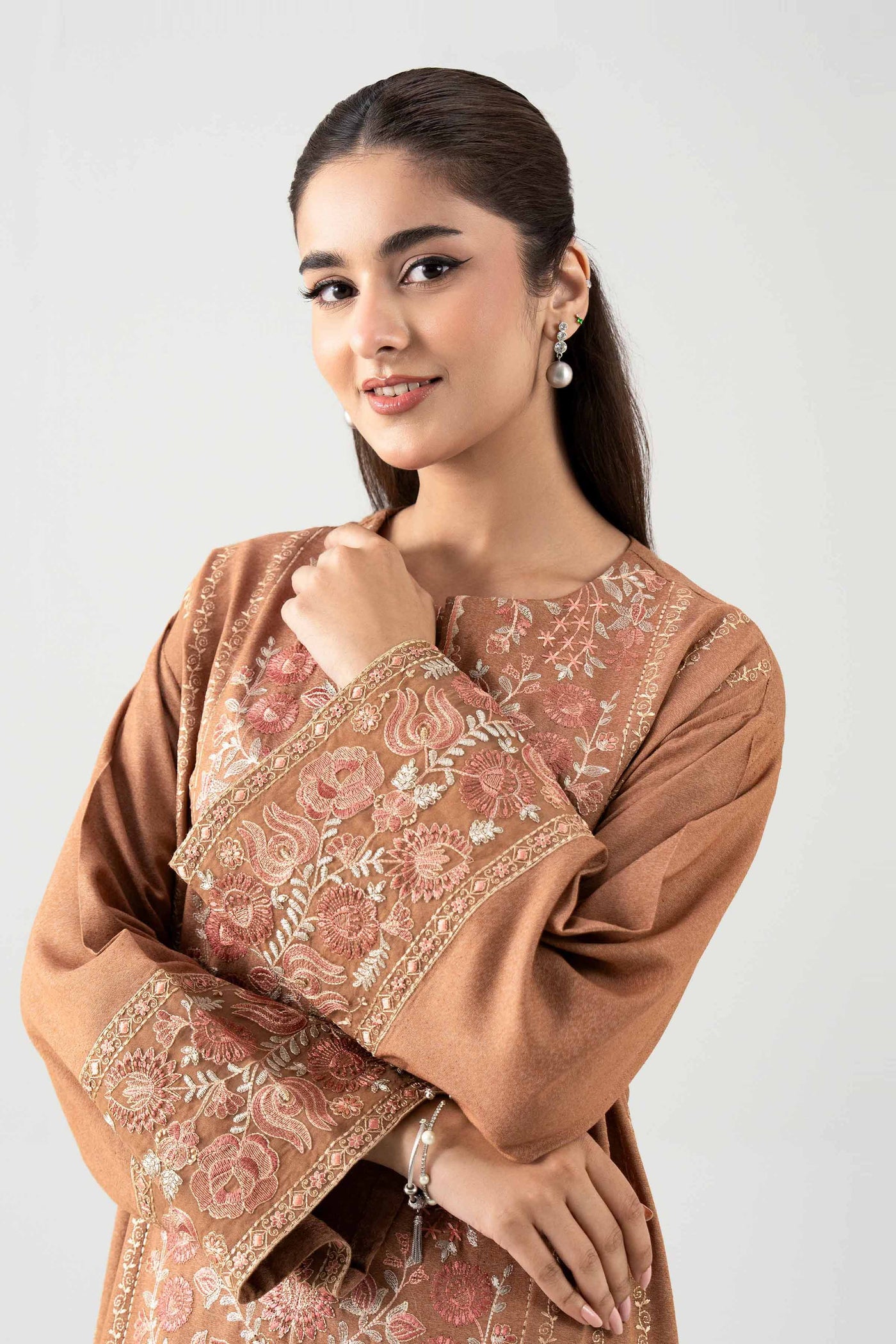 3 Piece Embroidered Organza Suit