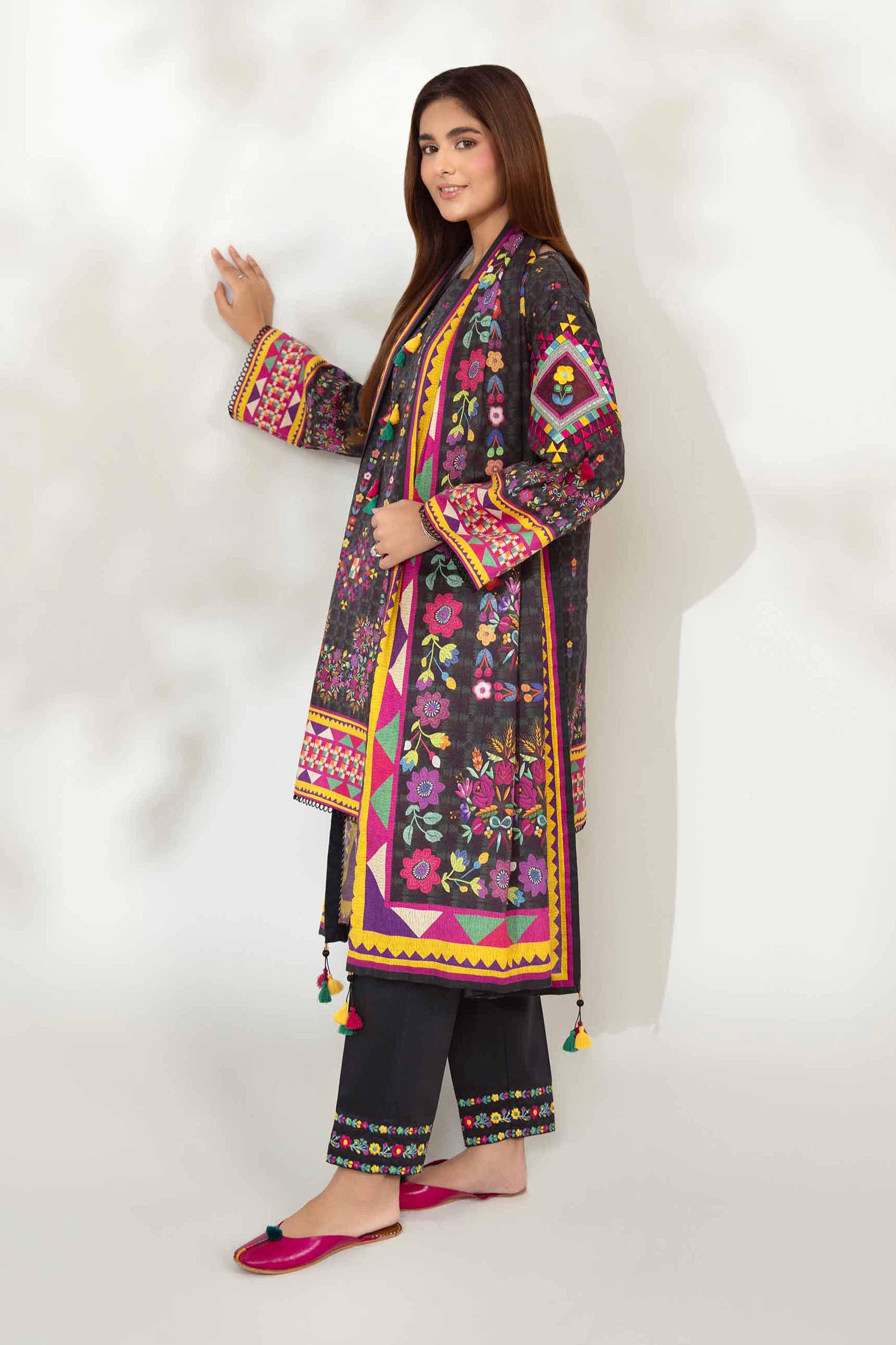 3 Piece - Digital Printed Embroidered Suit - 42502637