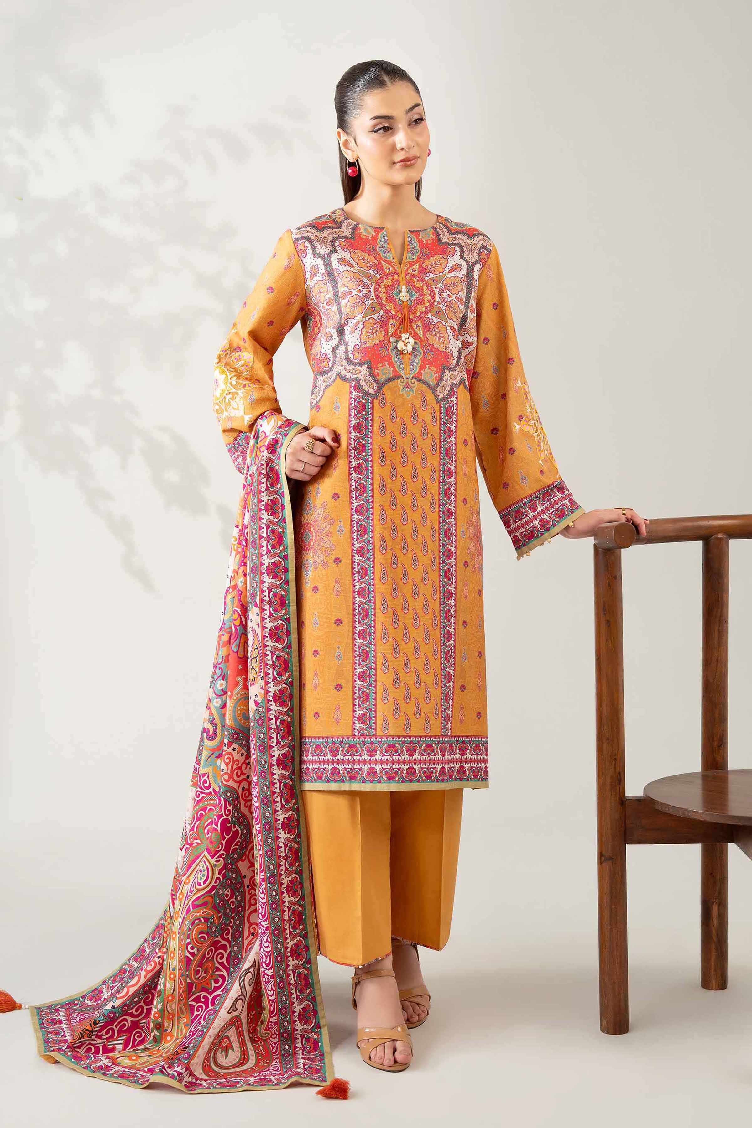 3 Piece - Digital Printed Embroidered Suit - 42502643