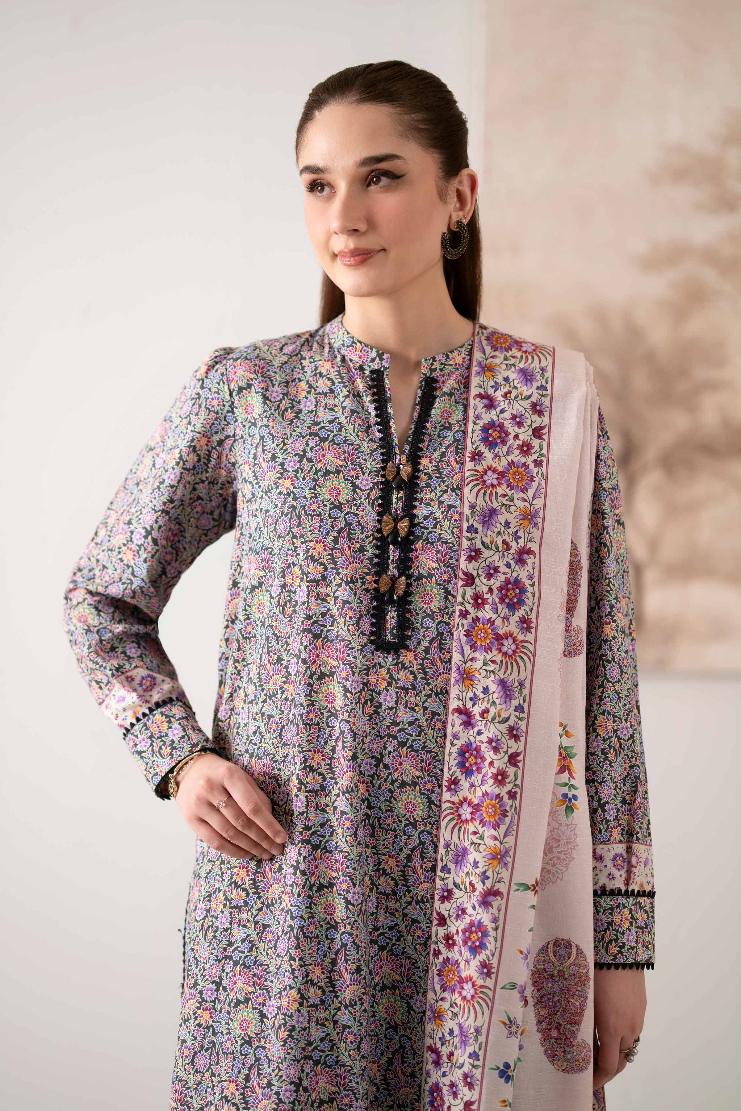 3 Piece - Digital Printed Embroidered Suit - 42502653