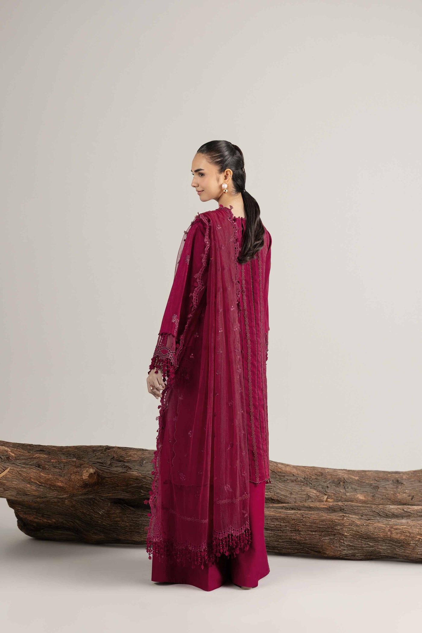 3 Piece Embroidered Organza Suit