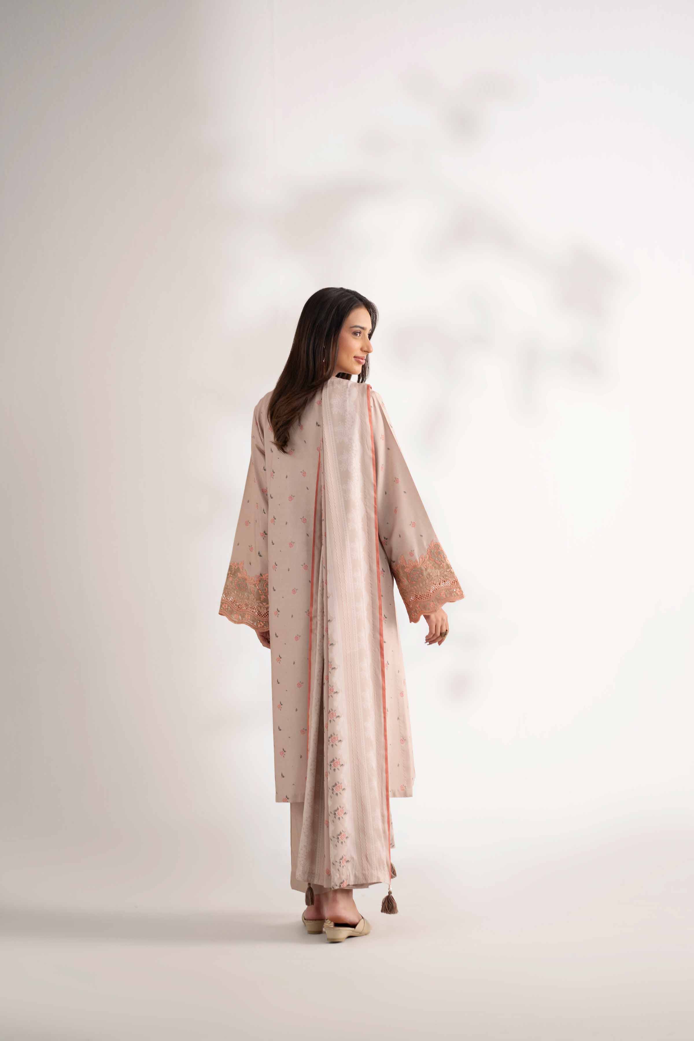 3 Piece - Printed Embroidered Suit - 42502819