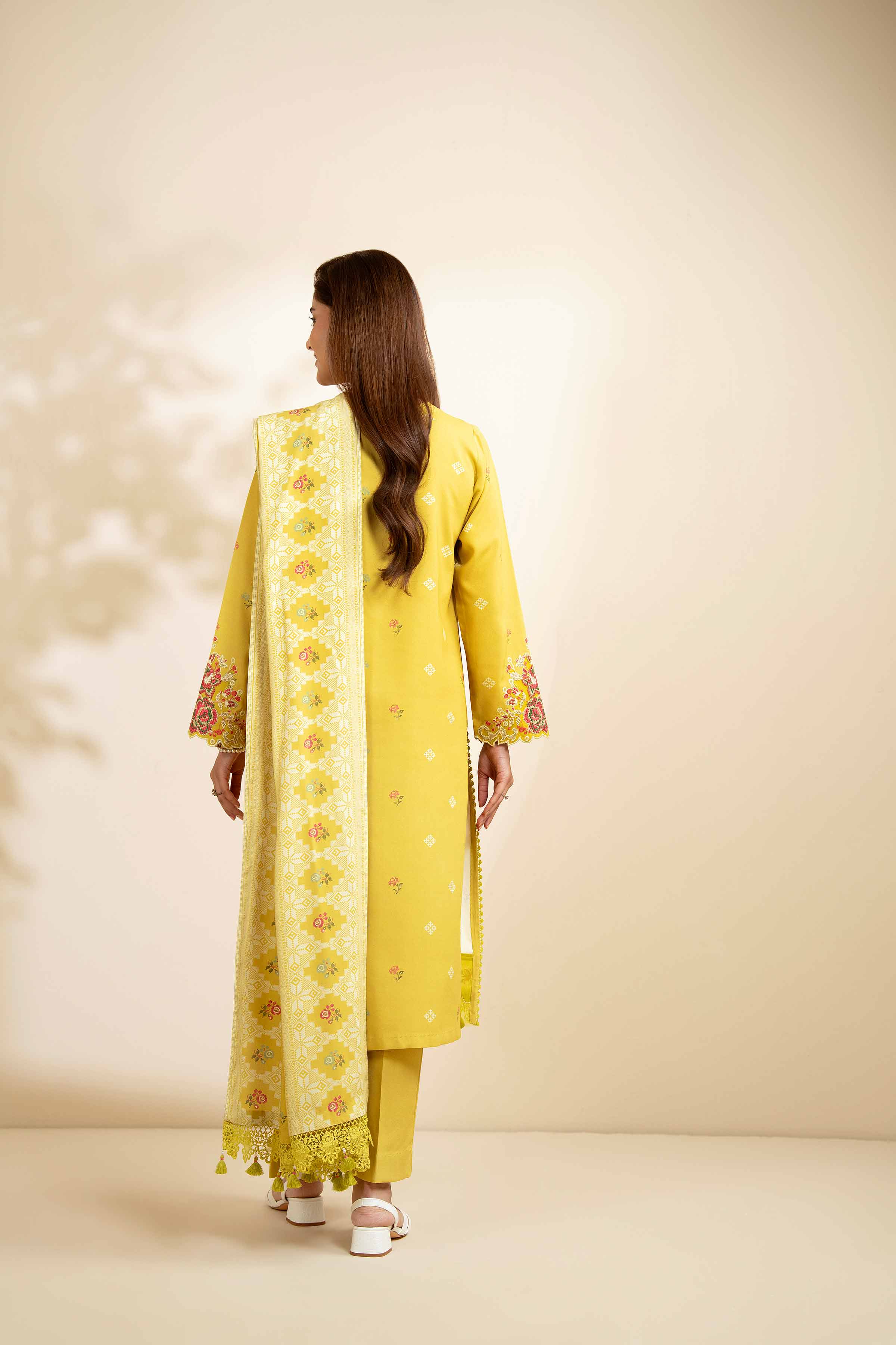 3 Piece - Printed Embroidered Suit - 42502820