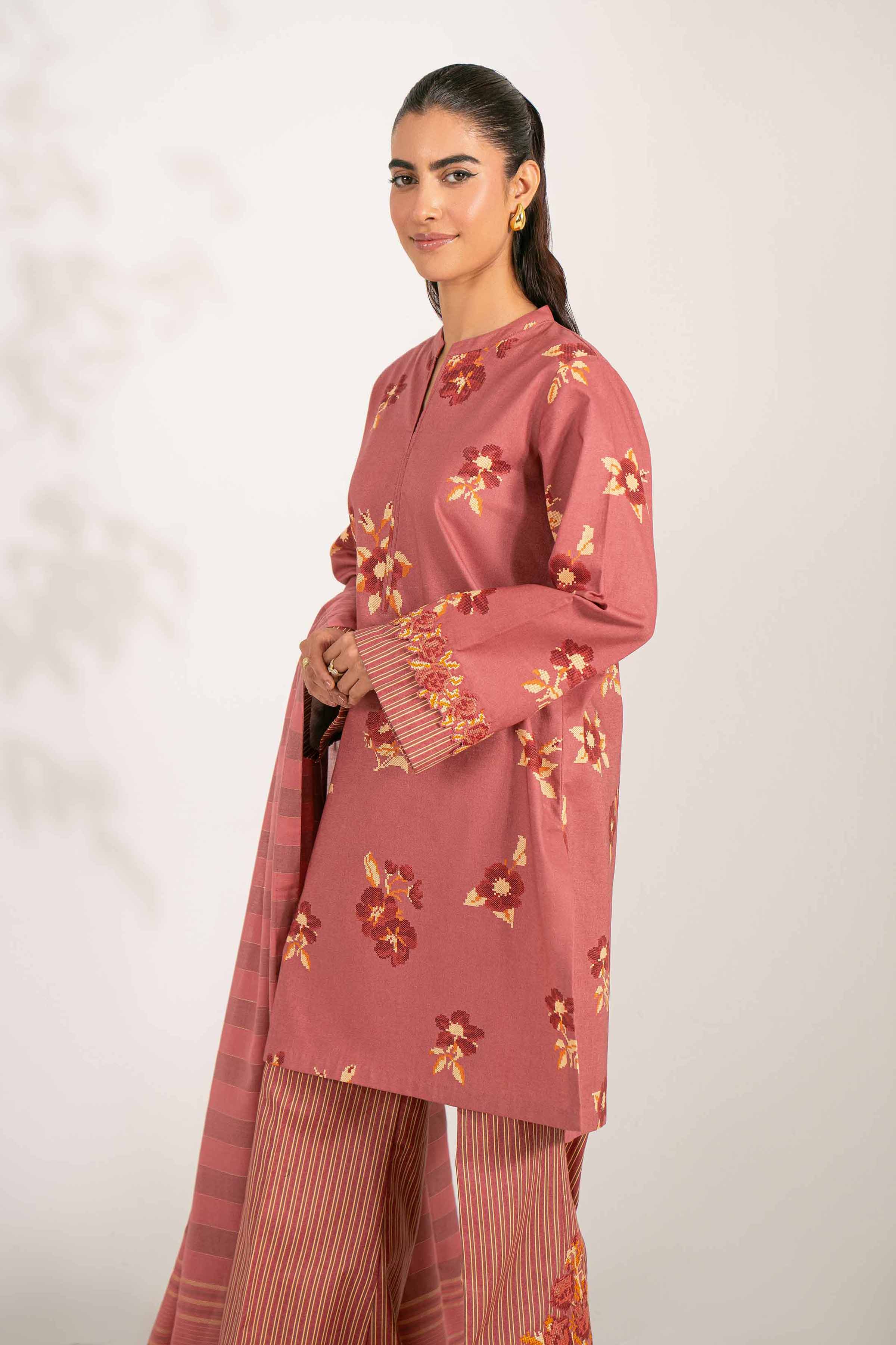 3 Piece - Printed Embroidered Suit - 42502844