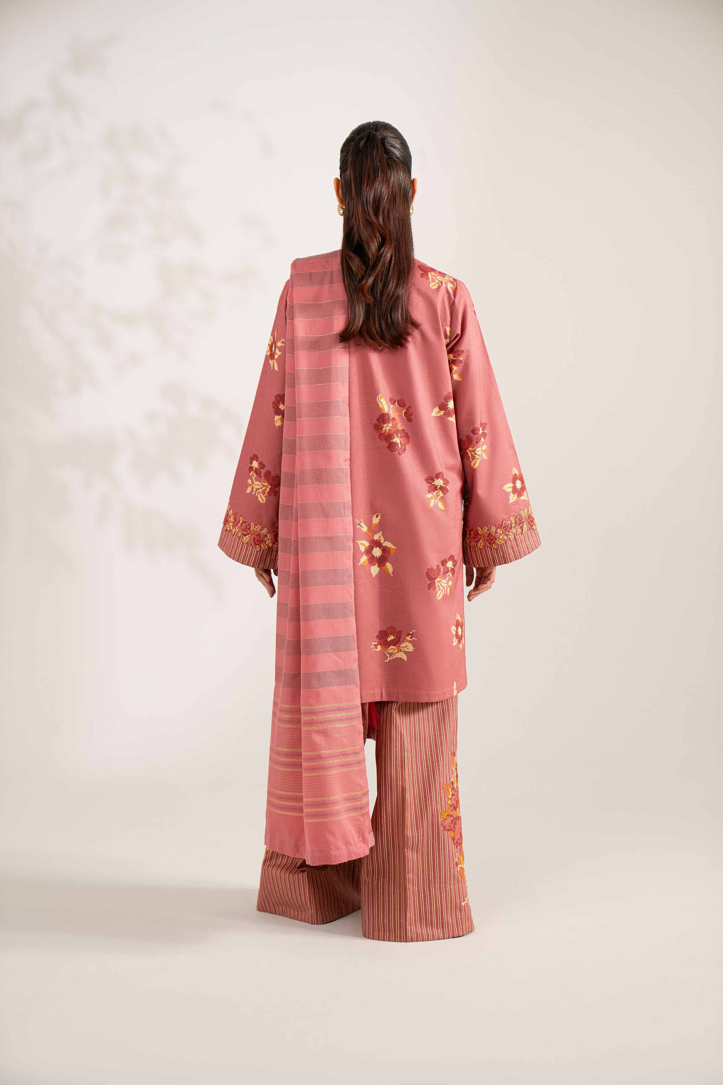 3 Piece - Printed Embroidered Suit - 42502844