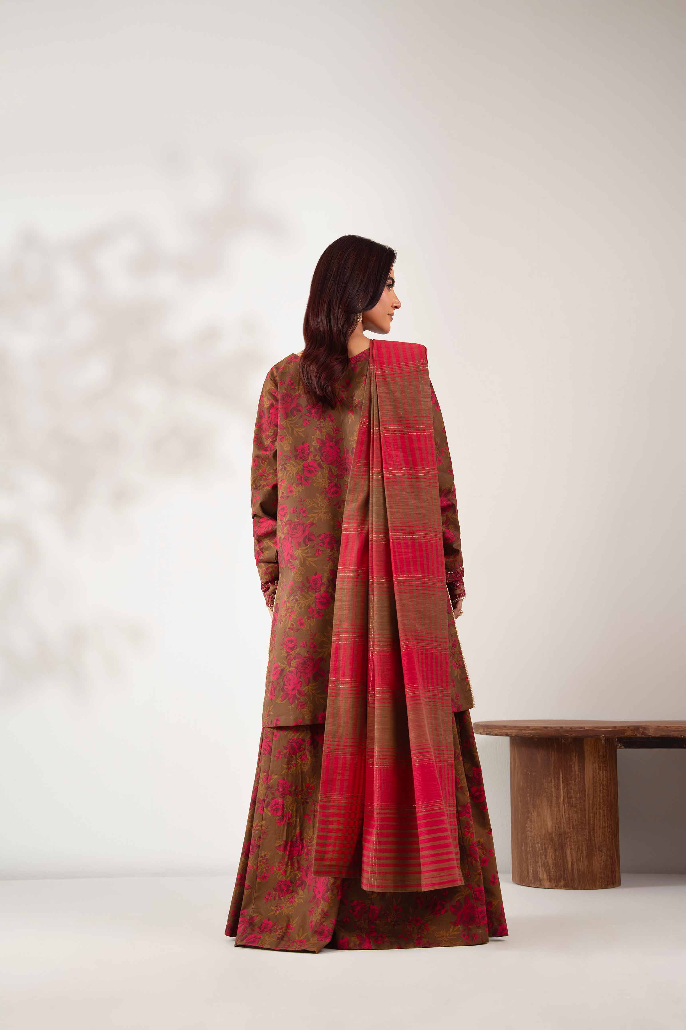 3 Piece - Printed Embroidered Suit - 42502847