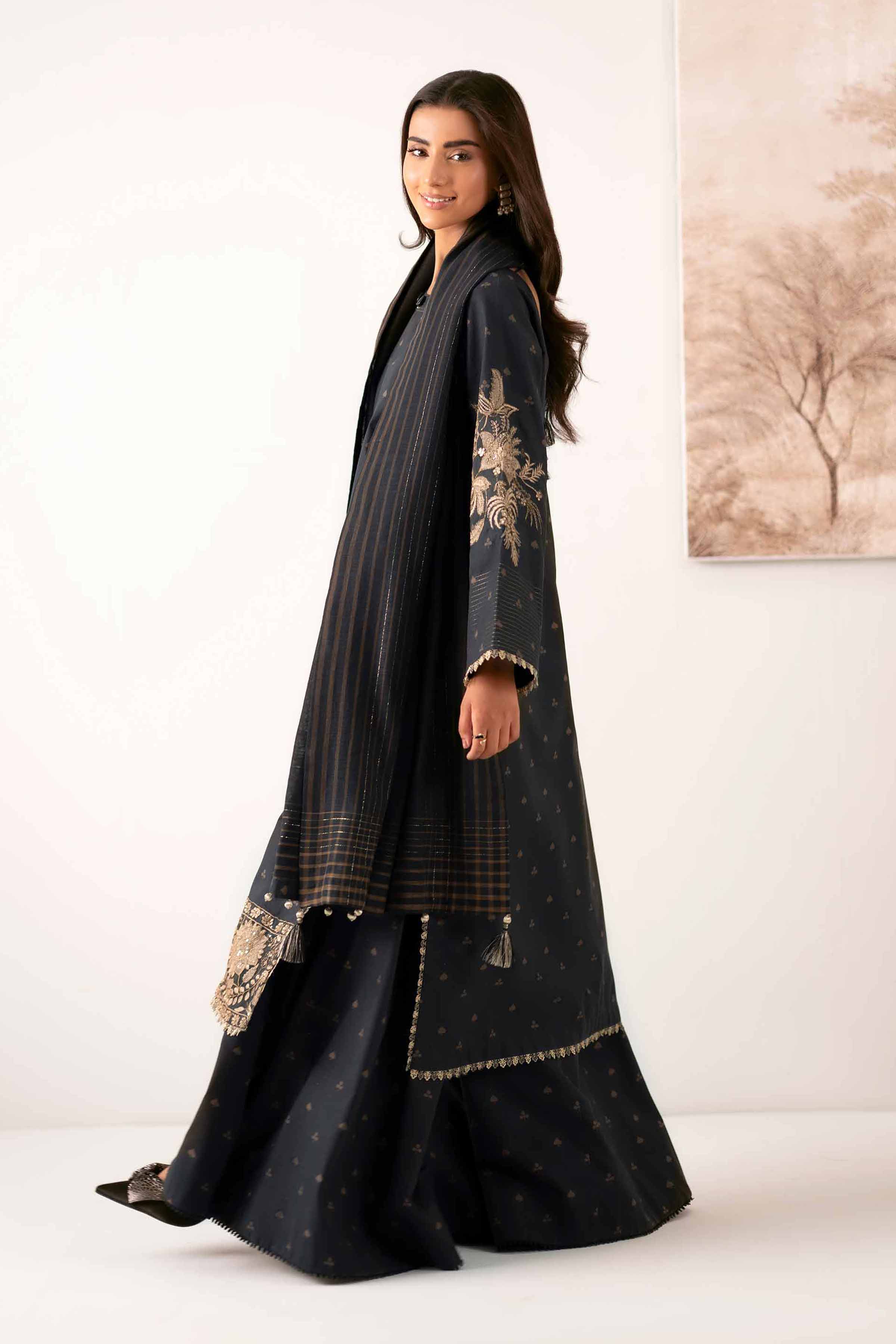 3 Piece - Printed Embroidered Suit - 42502848