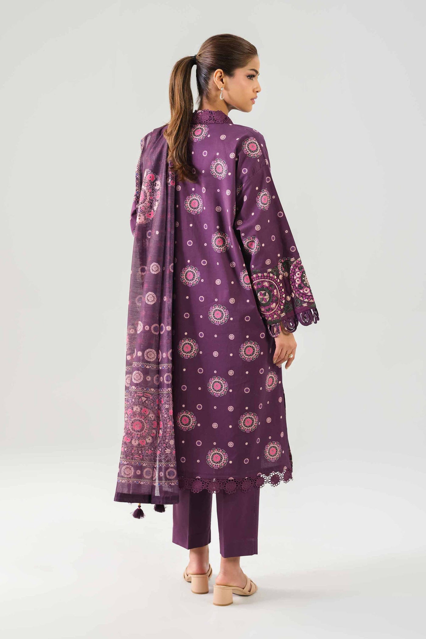 3 Piece Embroidered Organza Suit