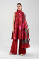 3 Piece Embroidered Raw Silk Suit