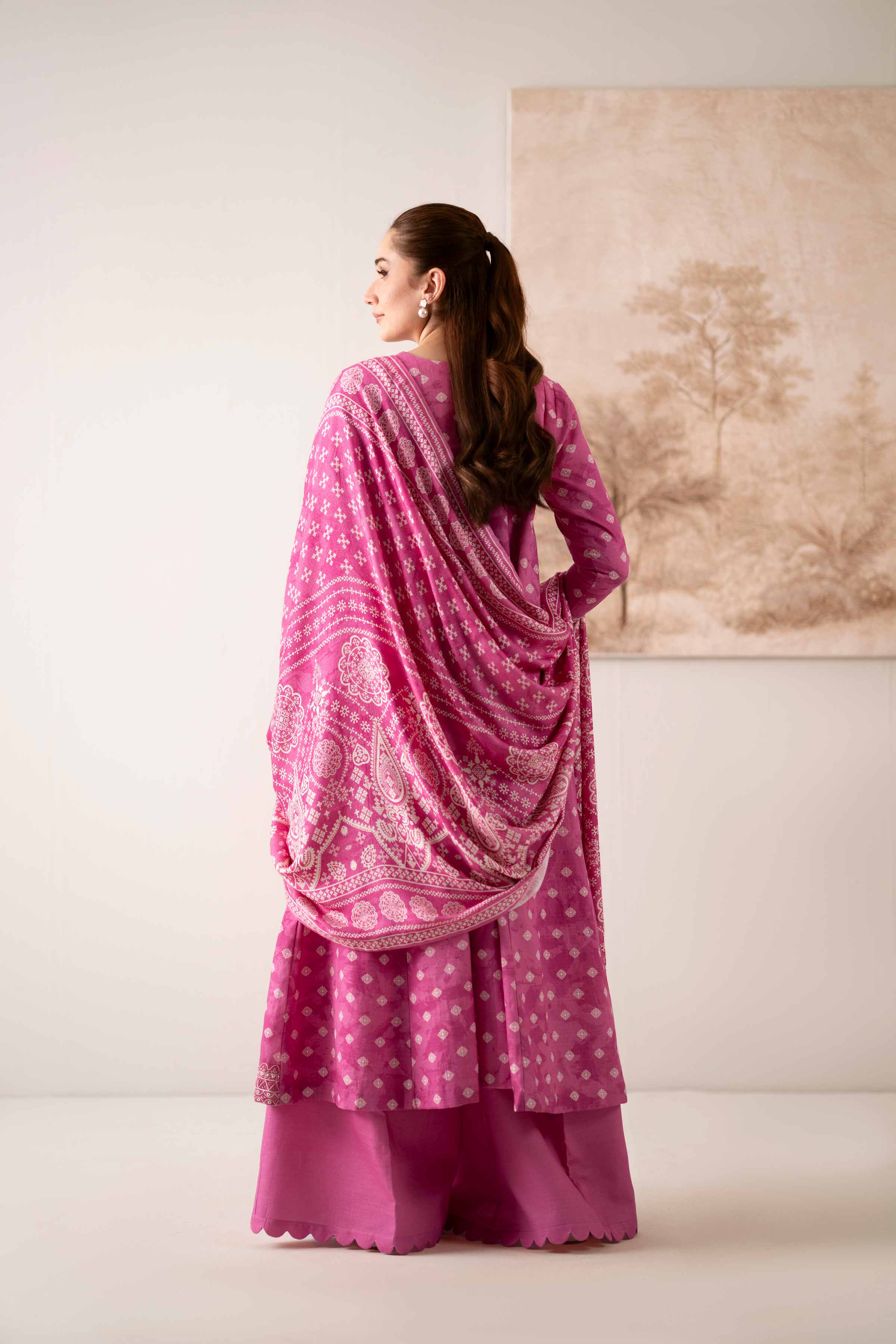 3 Piece - Printed Embroidered Suit - 42502871