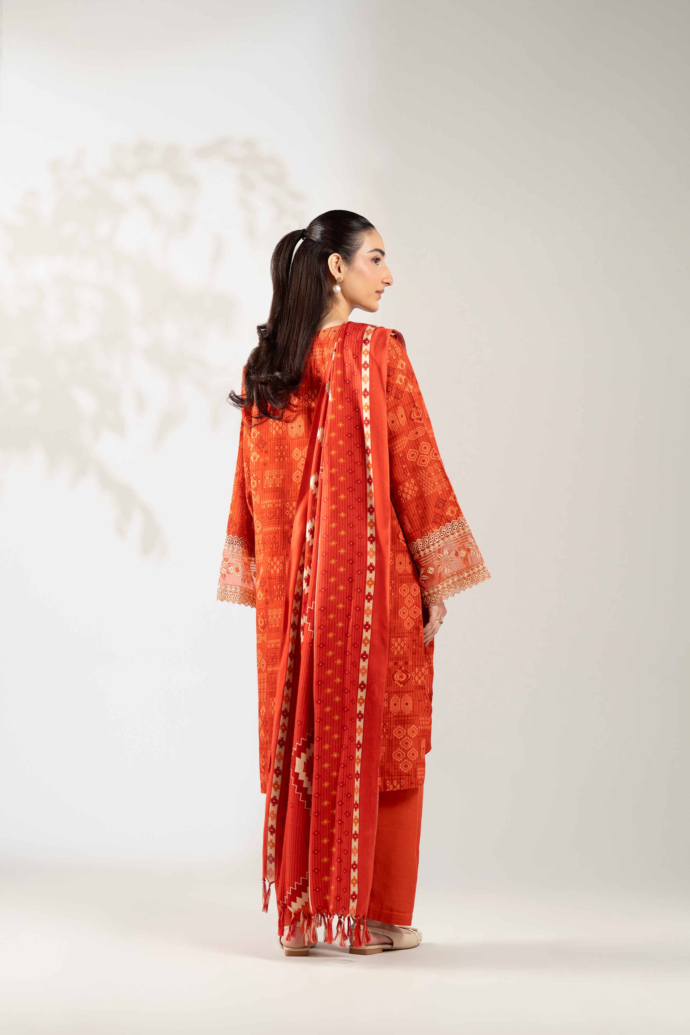 3 Piece - Printed Embroidered Suit - 42502874