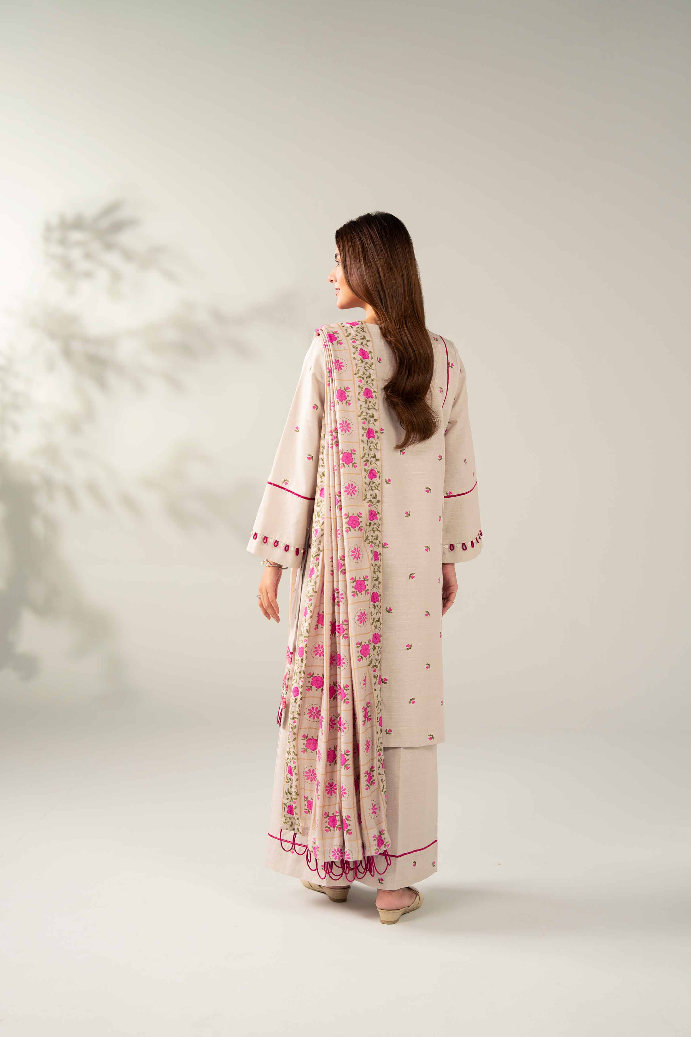 3 Piece - Printed Embroidered Suit - 42502875