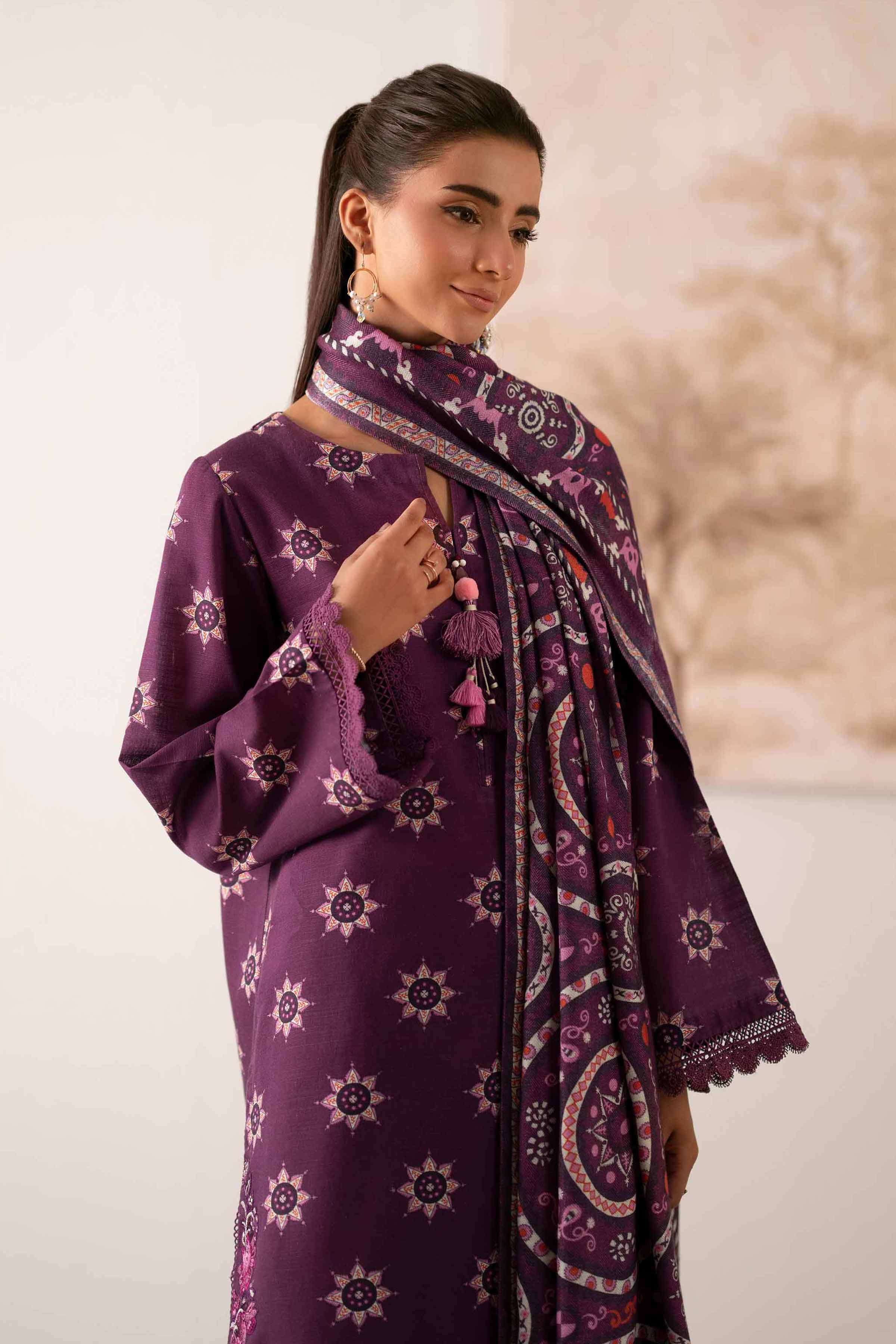 3 Piece - Printed Embroidered Suit - 42502877