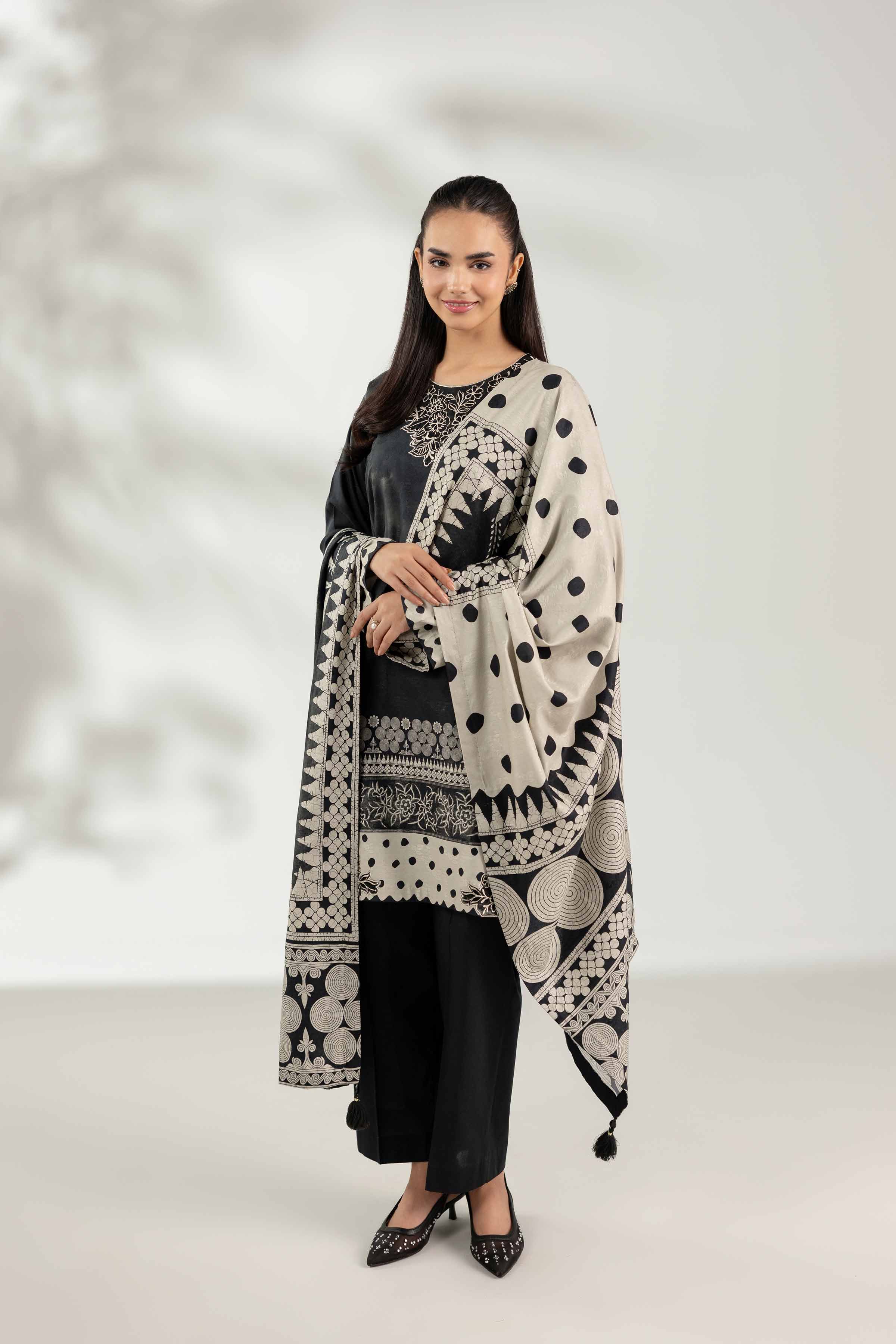 3 Piece - Digital Printed Embroidered Suit - 42502891