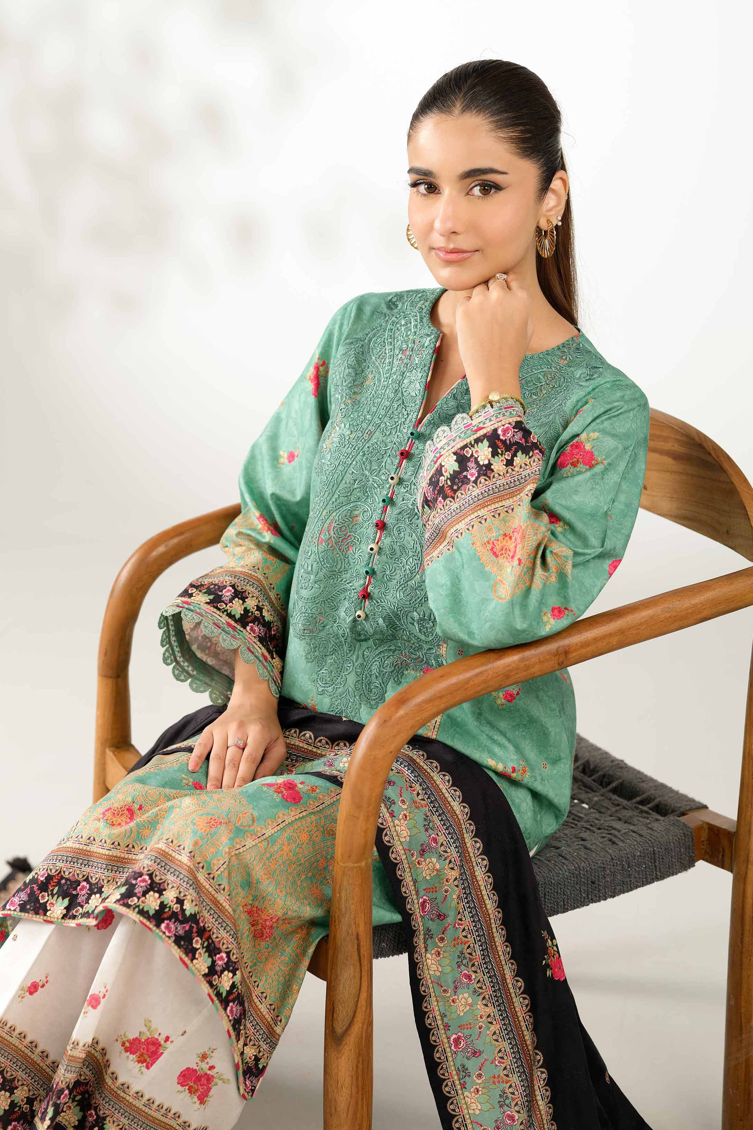 3 Piece - Digital Printed Embroidered Suit - 42502892