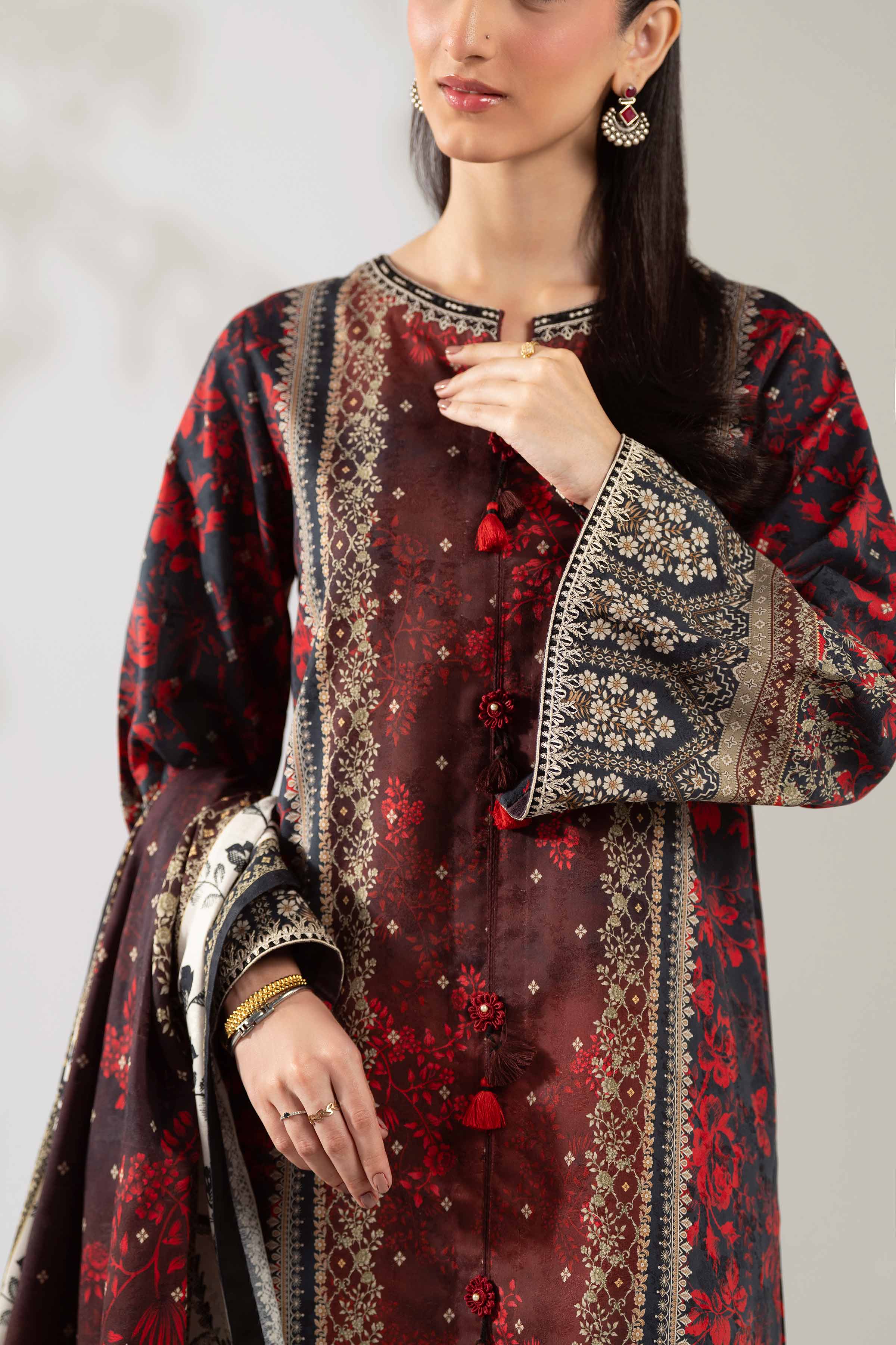 3 Piece - Digital Printed Embroidered Suit - 42502893