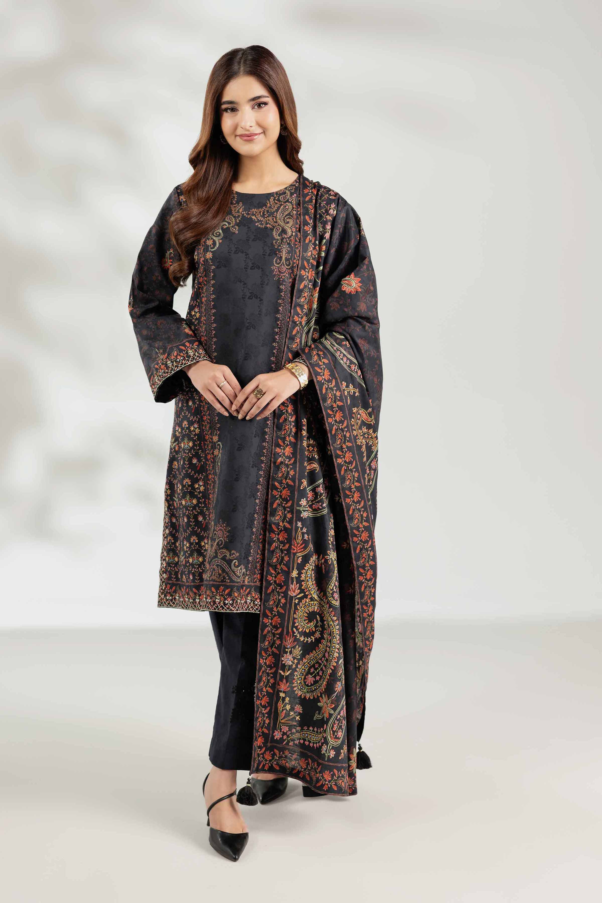 3 Piece - Digital Printed Embroidered Suit - 42502896