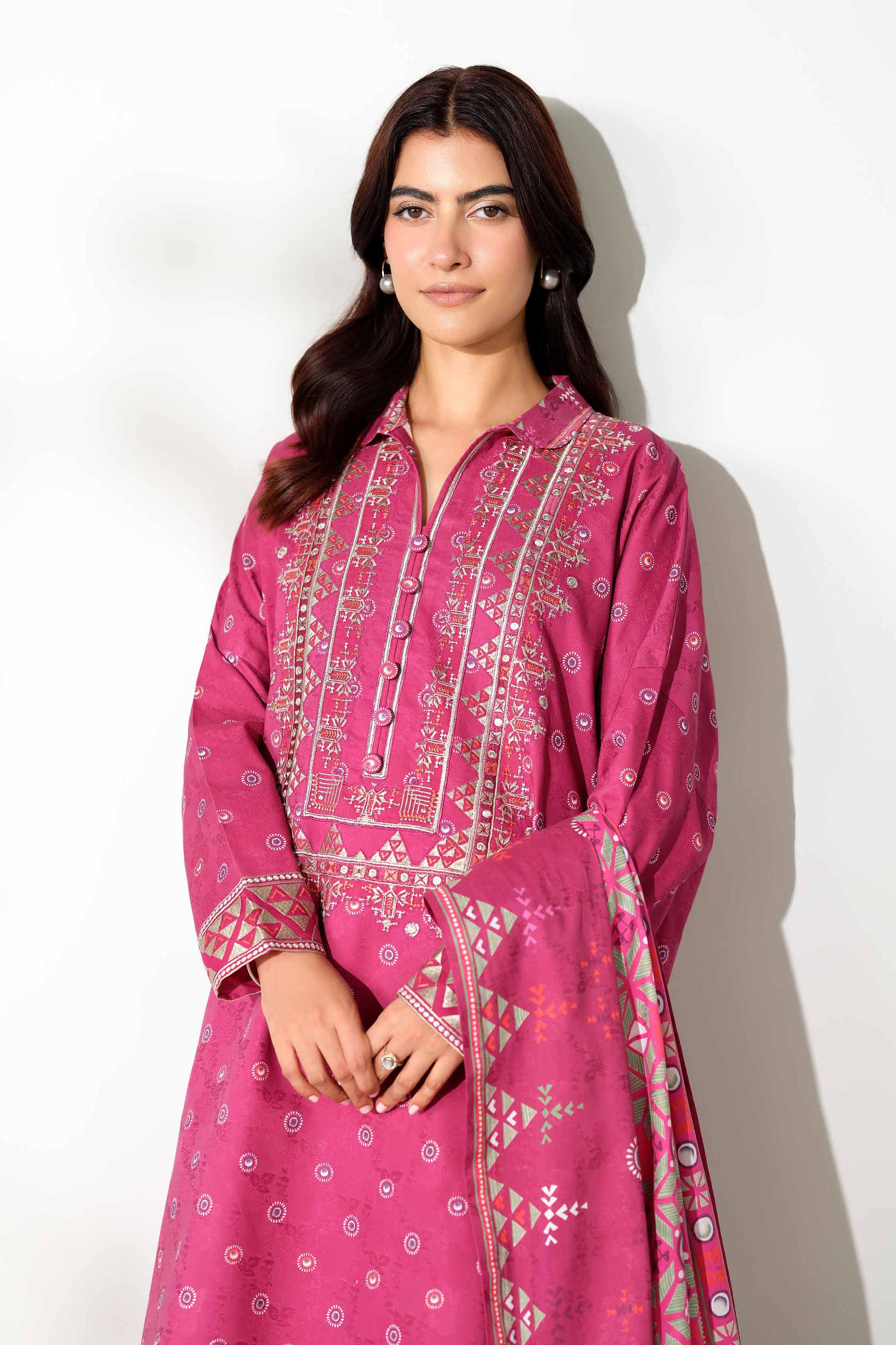 3 Piece - Digital Printed Embroidered Suit - 42502897