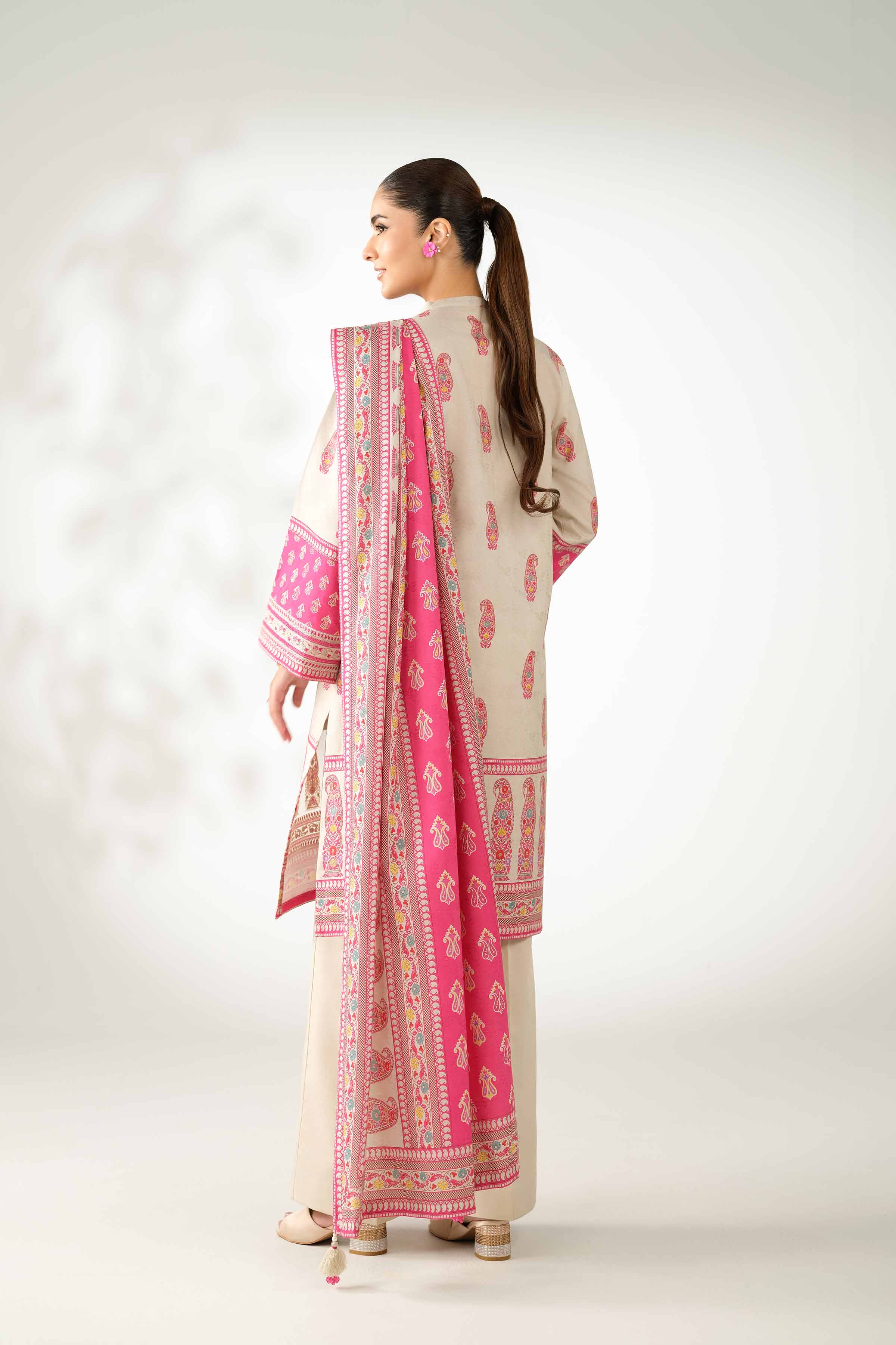 3 Piece - Digital Printed Embroidered Suit - 42502898