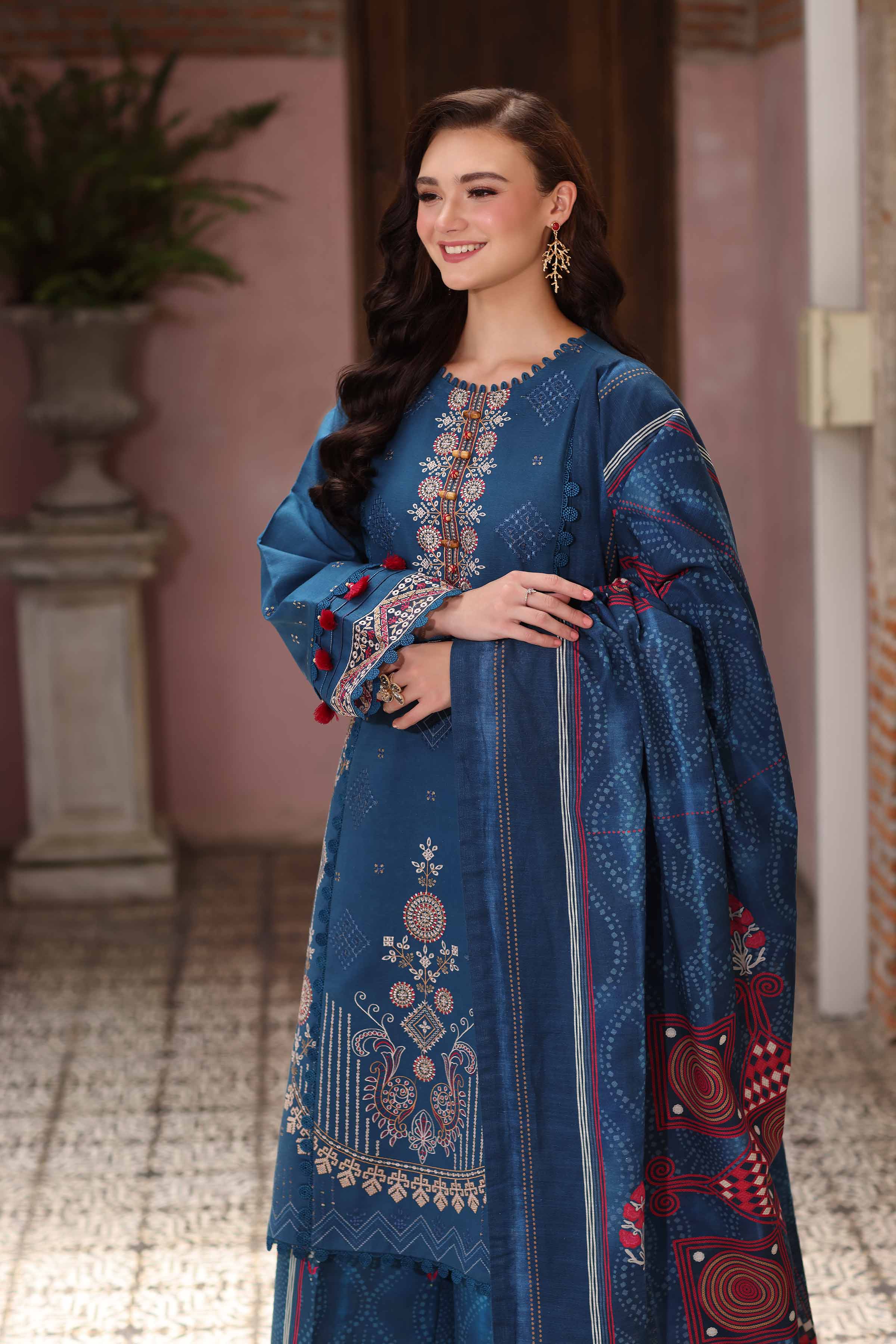 3 Piece - Digital Printed Embroidered Suit - 42502910