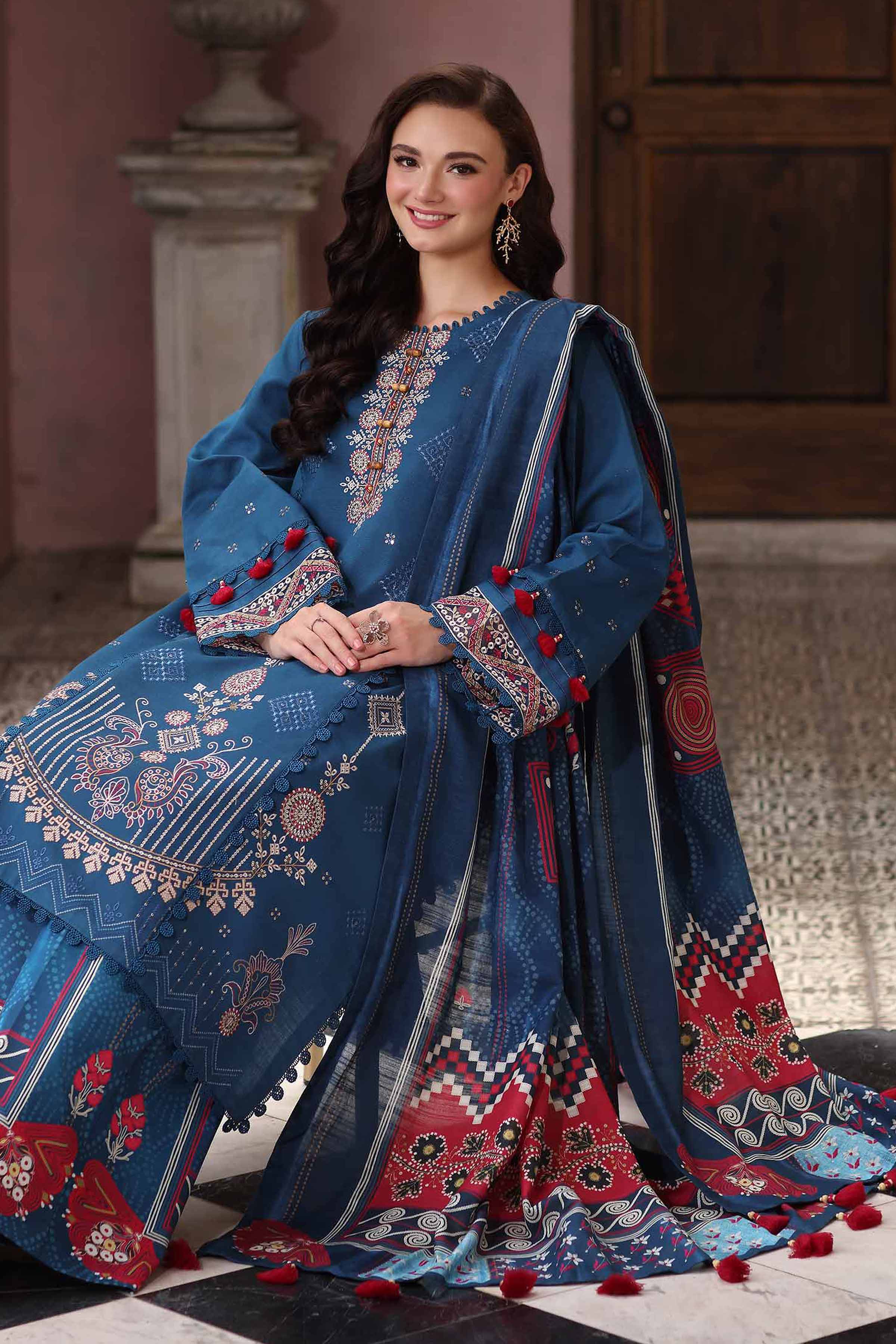 3 Piece - Digital Printed Embroidered Suit - 42502910