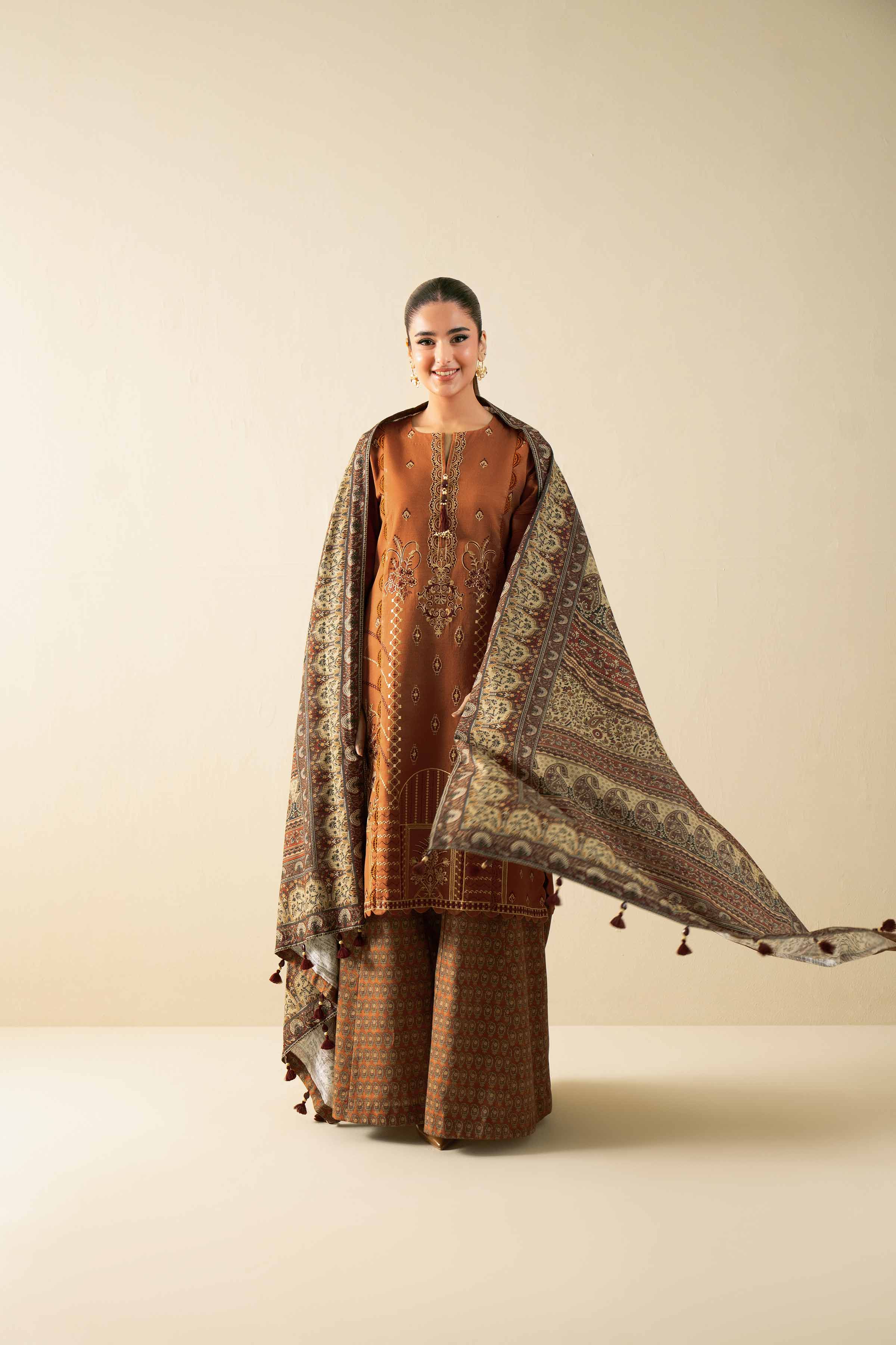 3 Piece - Digital Printed Embroidered Suit - 42502912