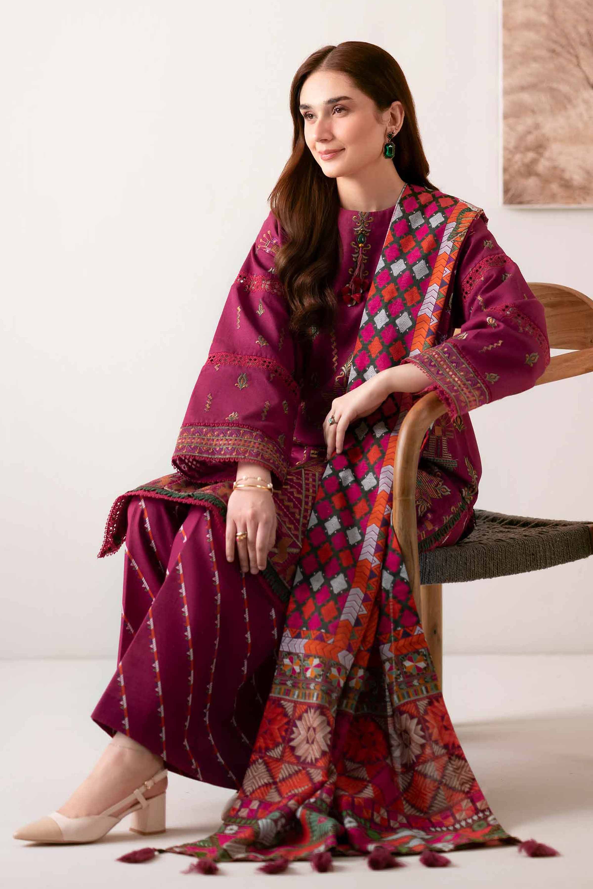 3 Piece - Digital Printed Embroidered Suit - 42502913