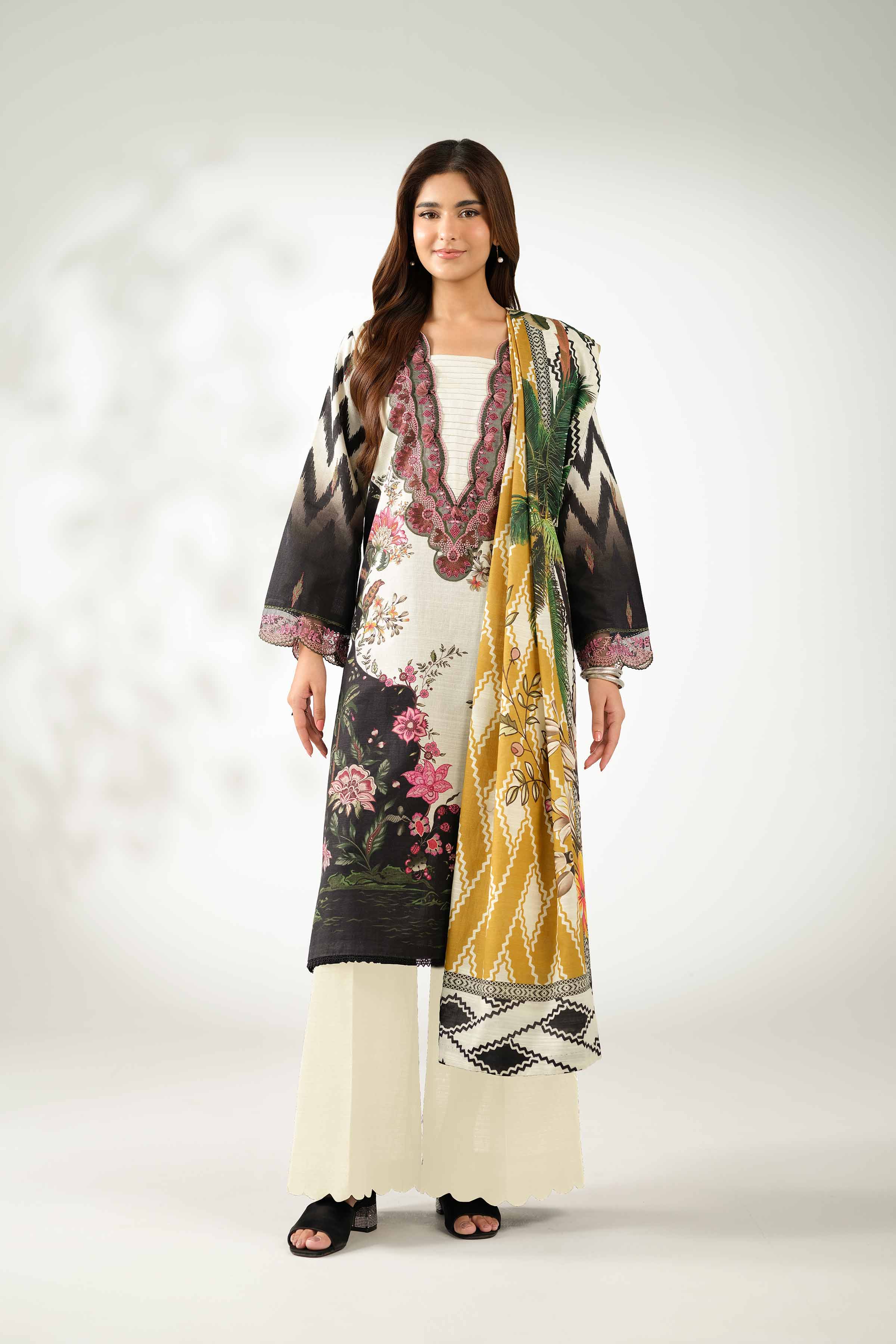 3 Piece - Digital Printed Embroidered Suit - 42502914