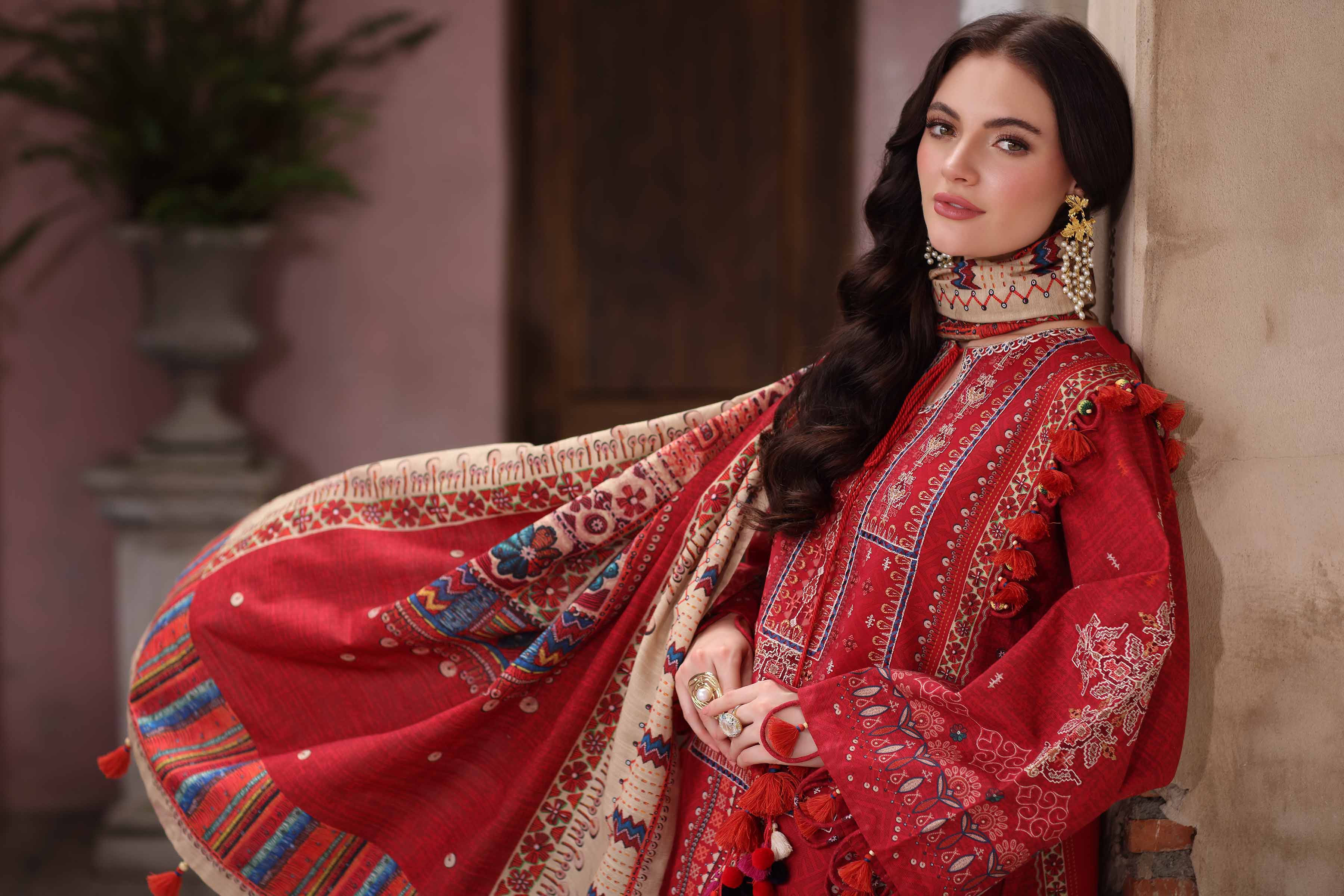 3 Piece - Digital Printed Embroidered Suit - 42502915