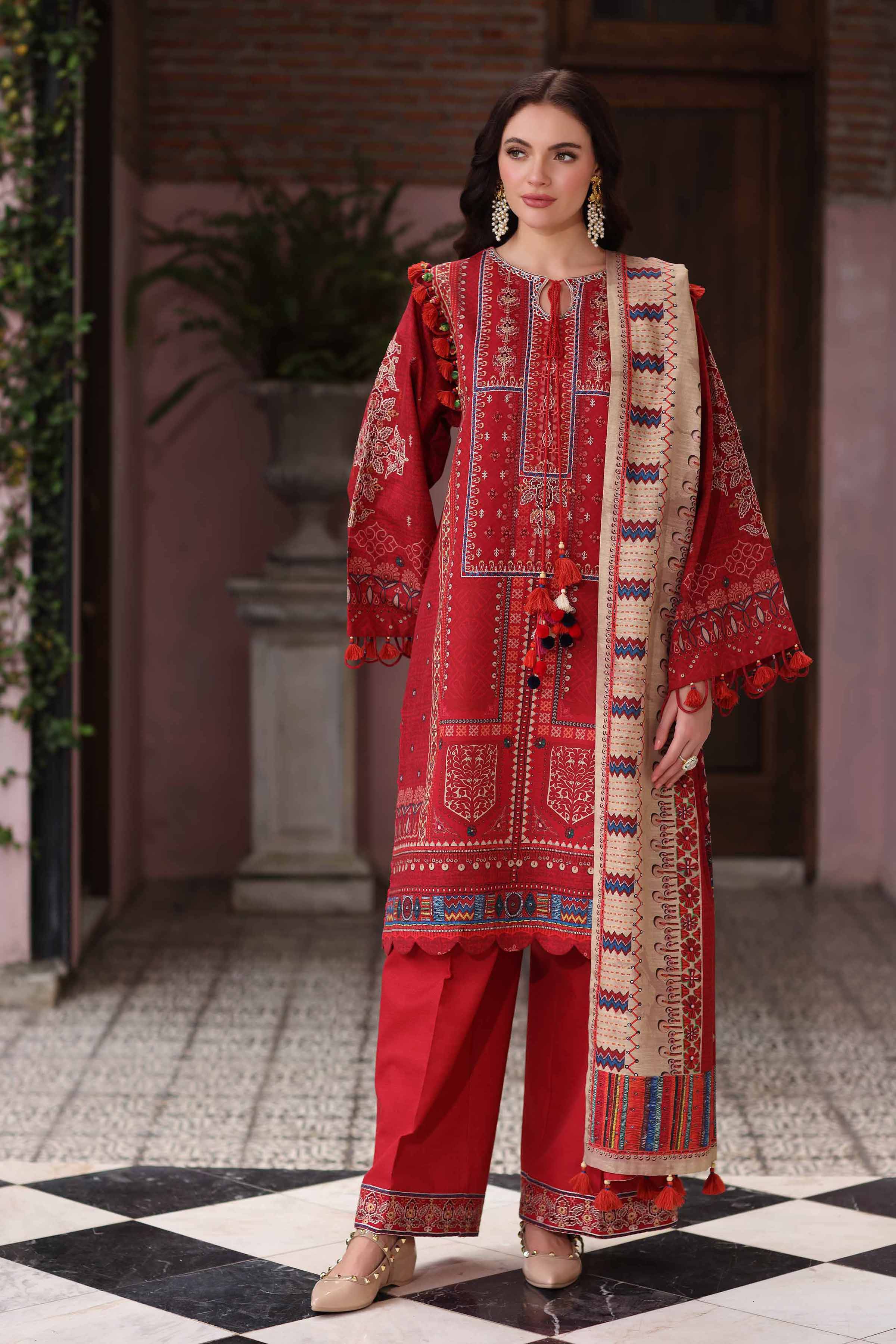 3 Piece - Digital Printed Embroidered Suit - 42502915