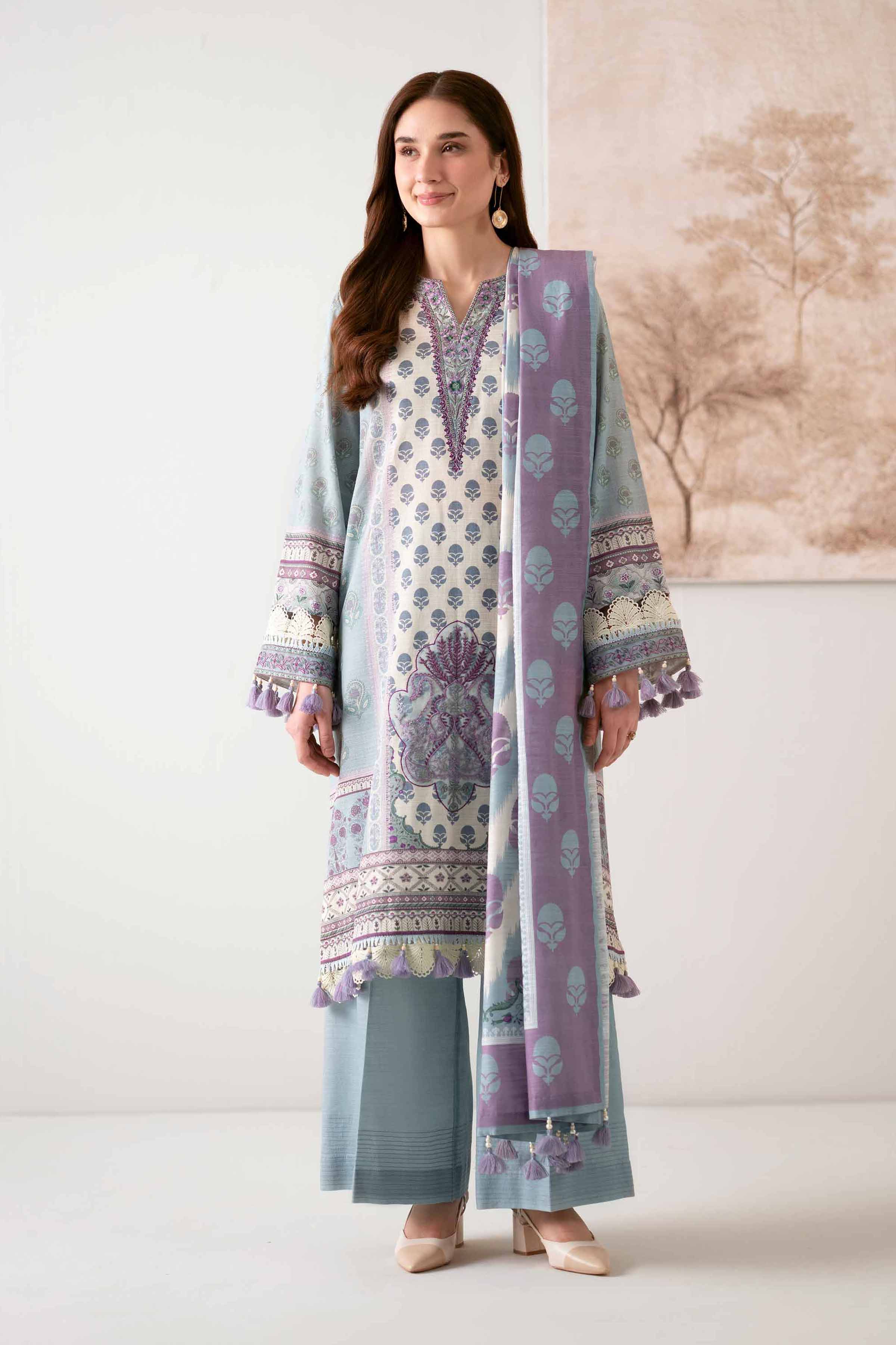 3 Piece - Digital Printed Embroidered Suit - 42502917