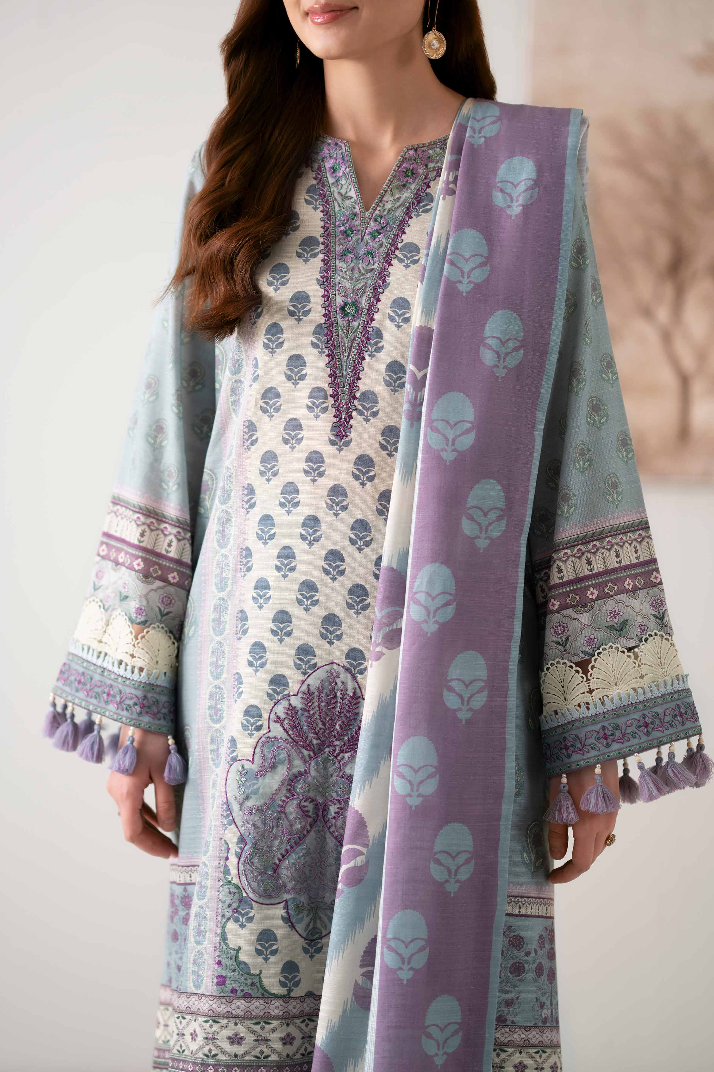 3 Piece - Digital Printed Embroidered Suit - 42502917