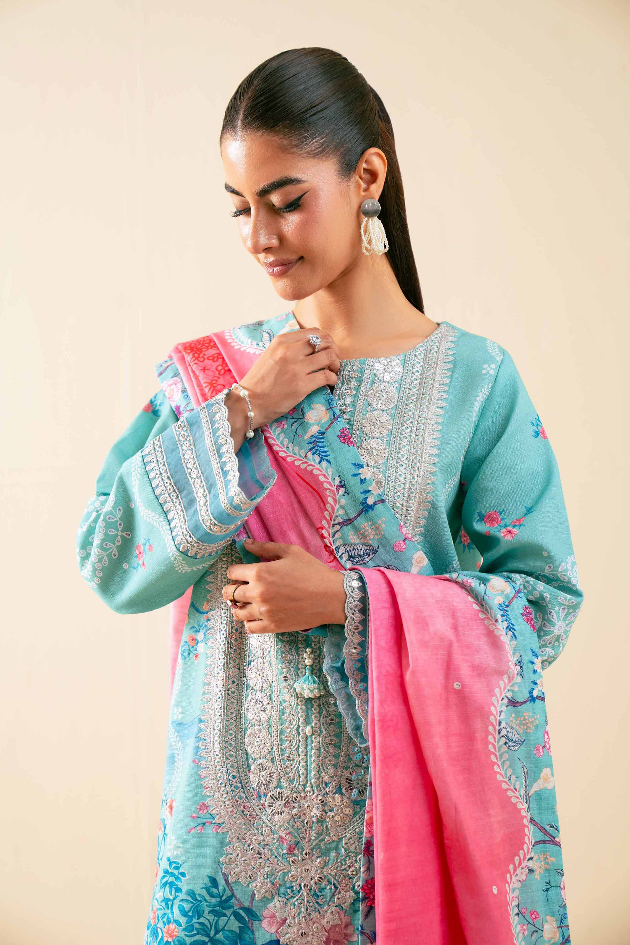 3 Piece - Digital Printed Embroidered Suit - 42502918