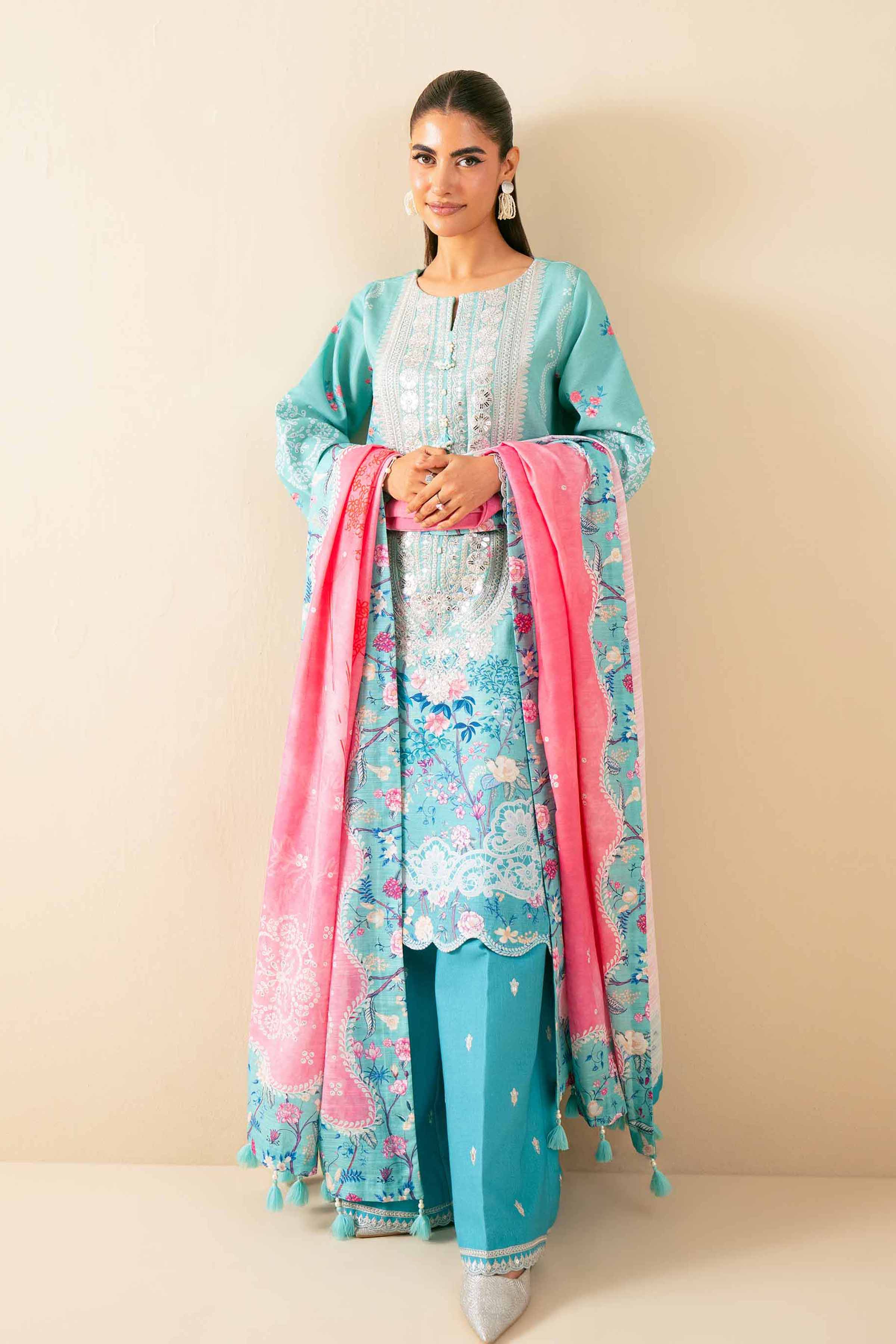 3 Piece - Digital Printed Embroidered Suit - 42502918