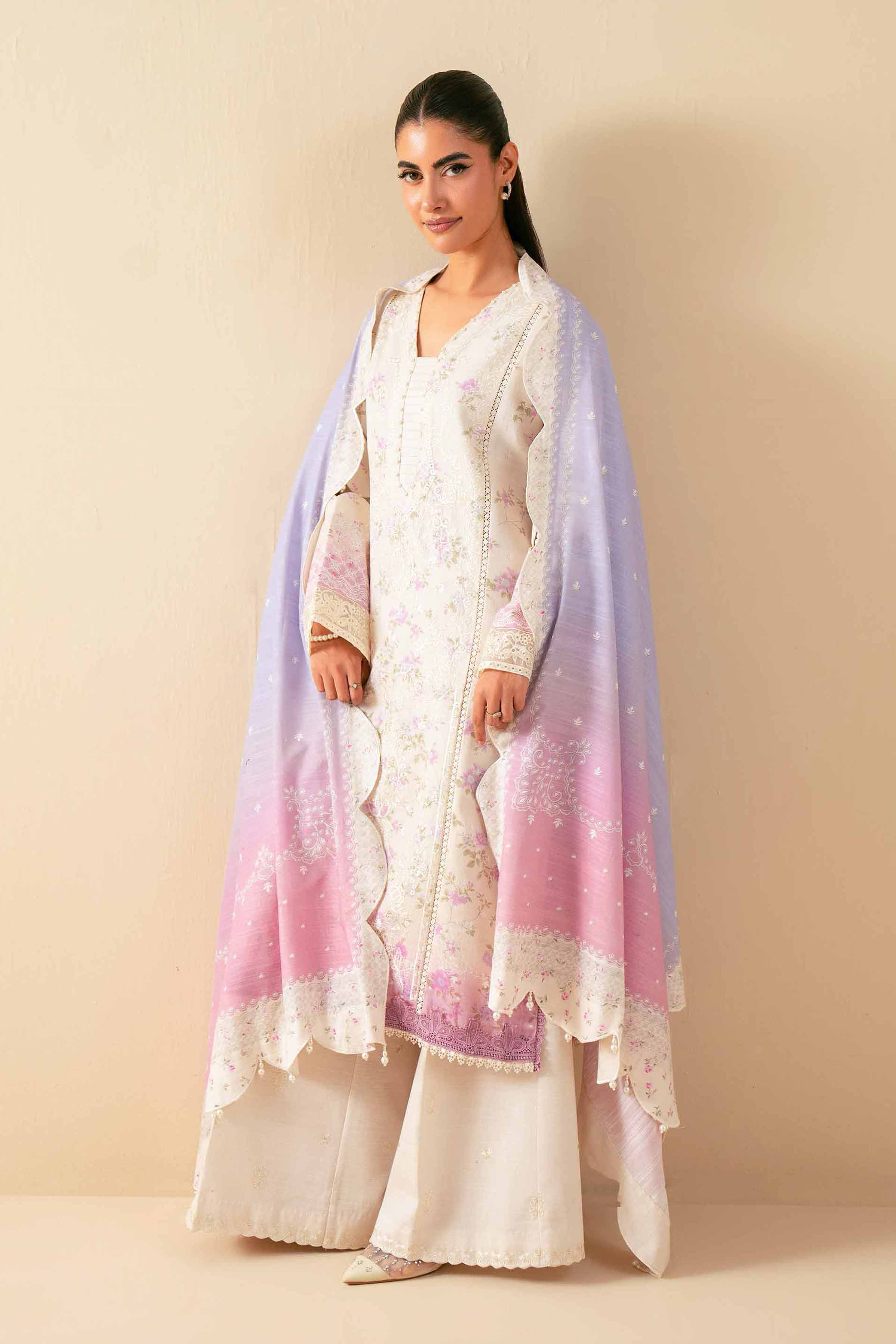 3 Piece - Digital Printed Embroidered Suit - 42502919