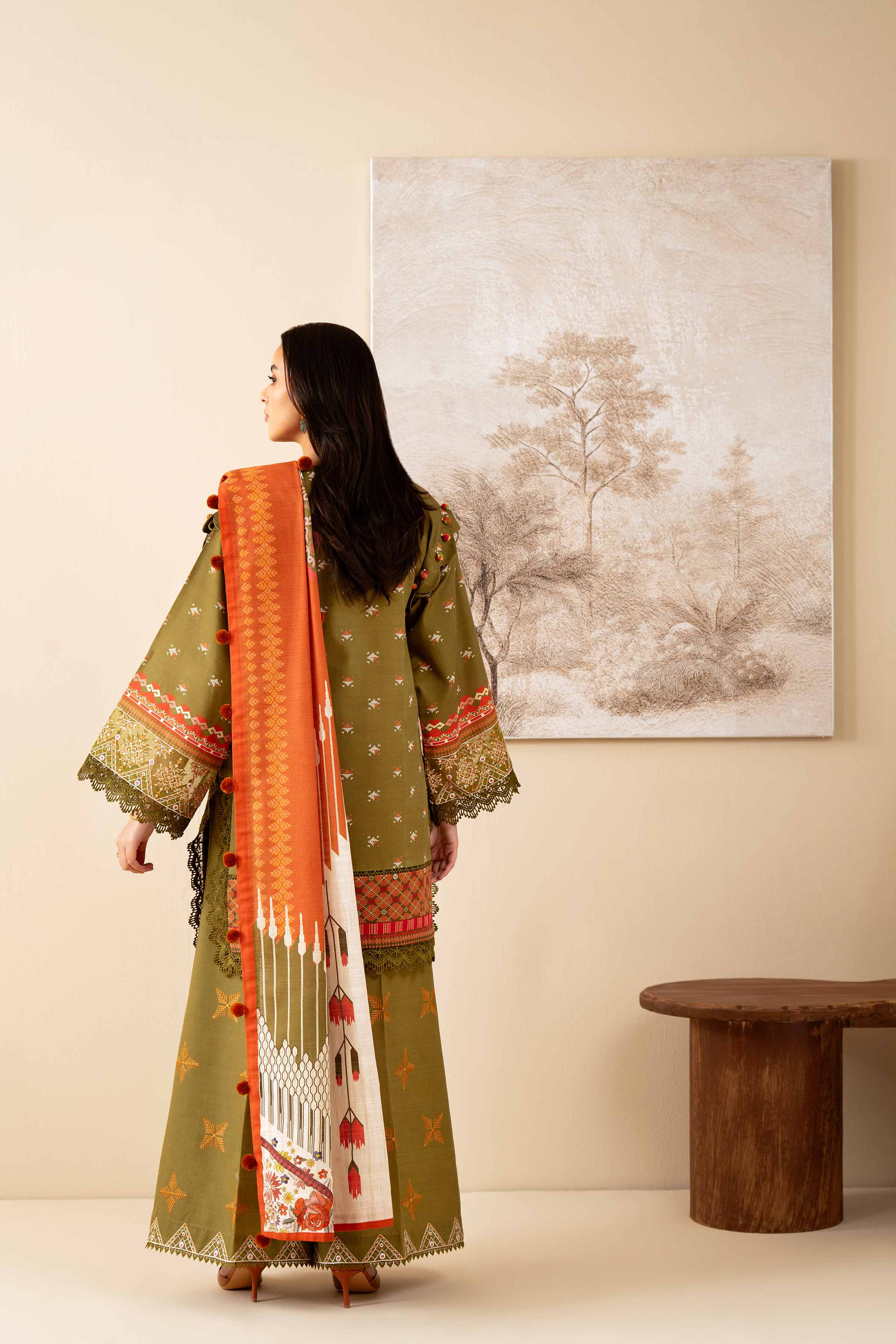 3 Piece - Printed Embroidered Suit - 42502920